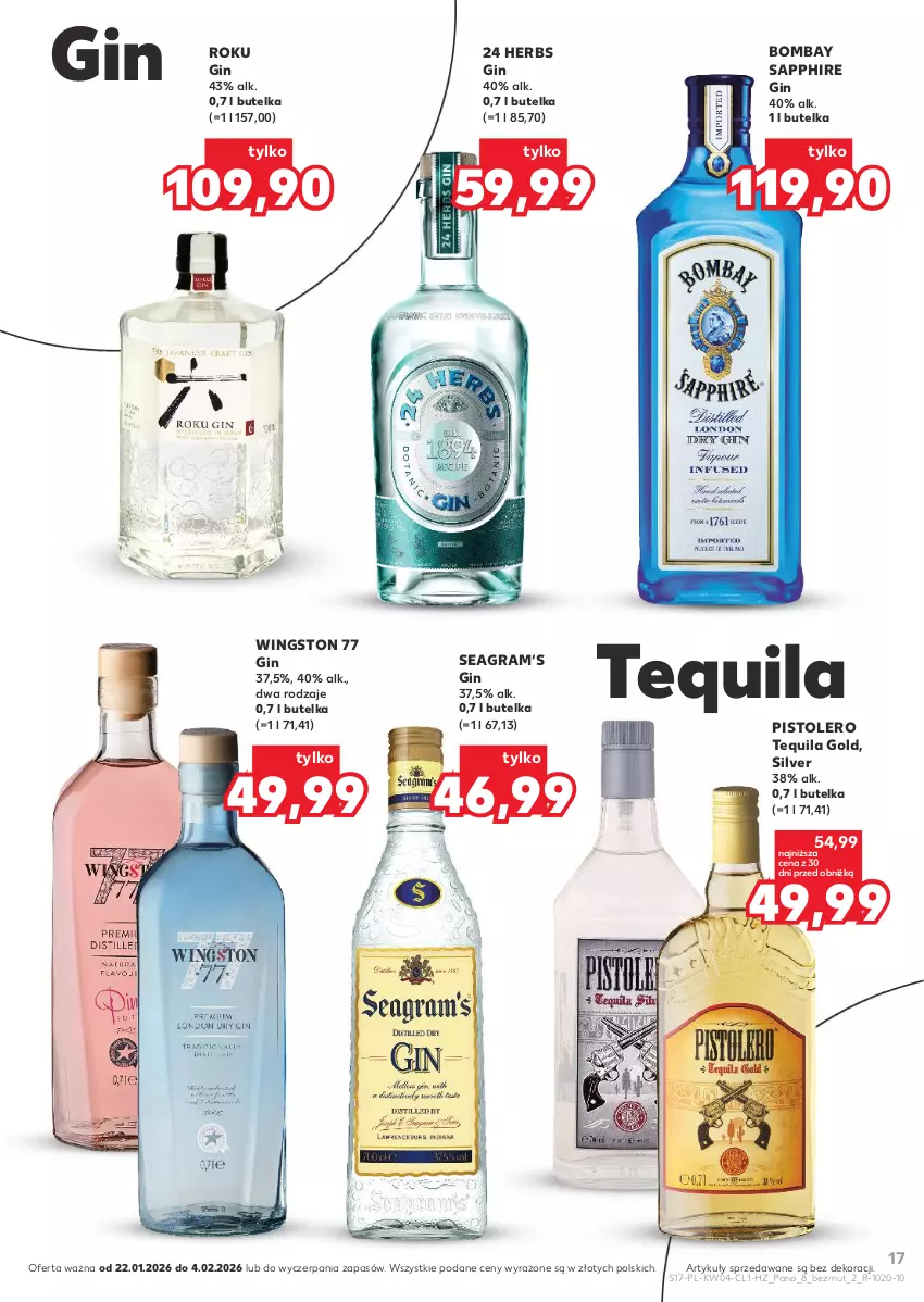 Gazetka promocyjna Kaufland - Barek Kauflandu - ważna 22.01 do 04.02.2026 - strona 17 - produkty: Gin, Gra, Tequila, Wingston 77