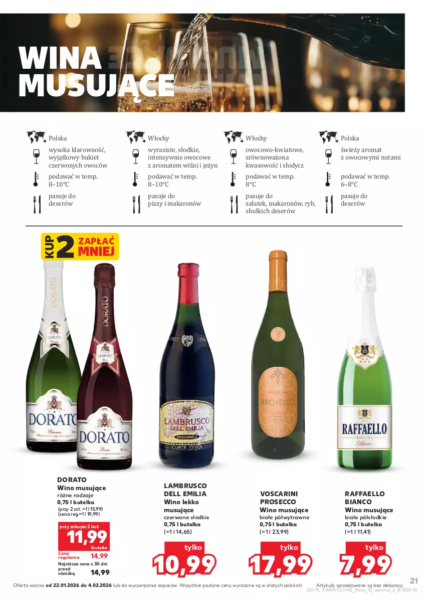 Gazetka promocyjna Kaufland - Barek Kauflandu - ważna 22.01 do 04.02.2026 - strona 21 - produkty: Bukiet, Dell, Deser, Fa, HP, Makaron, Mus, Prosecco, Raffaello, Sałat, Ser, Sok, Wino, Wino musujące