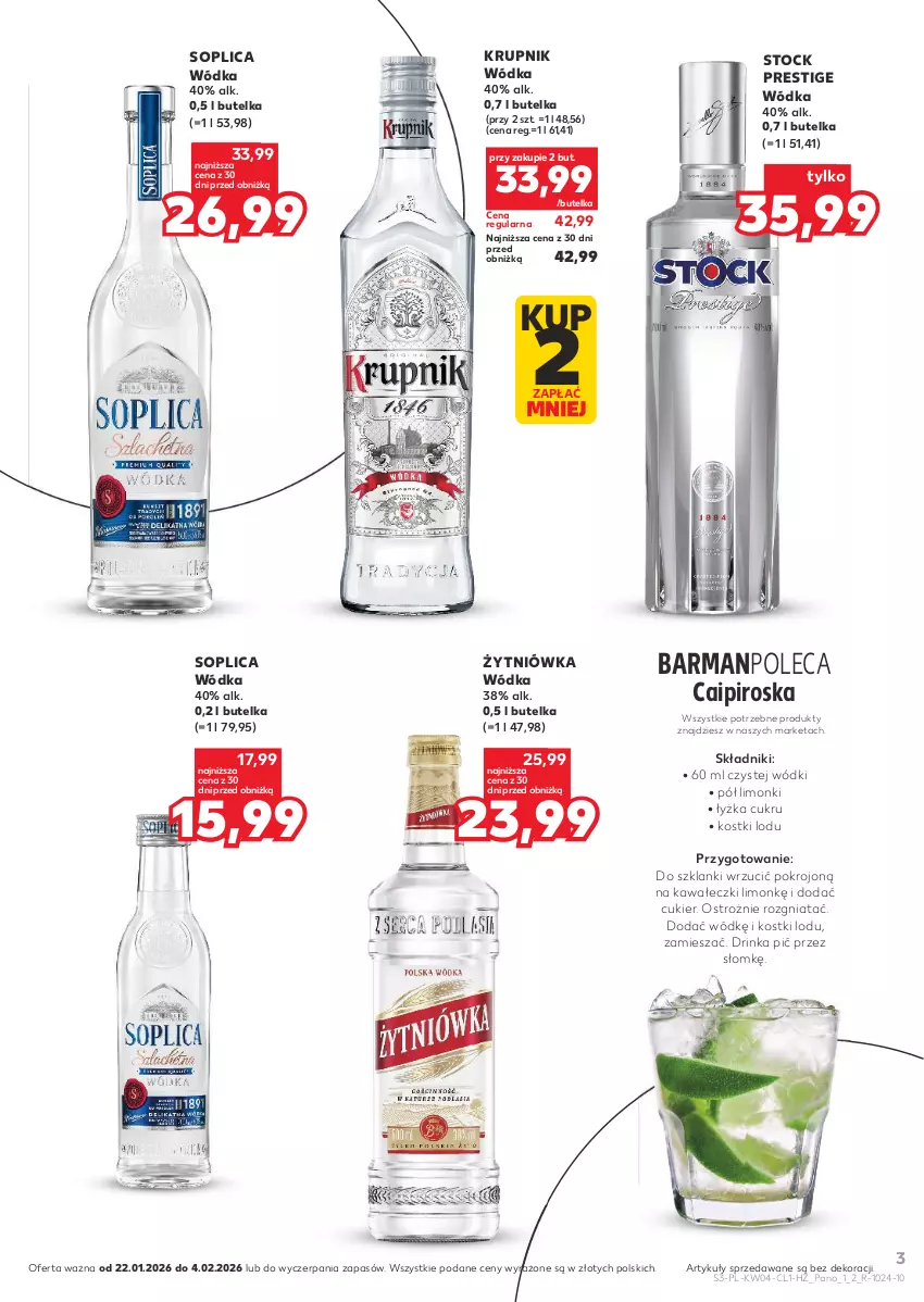 Gazetka promocyjna Kaufland - Barek Kauflandu - ważna 22.01 do 04.02.2026 - strona 3 - produkty: Cukier, Inka, Kawa, Krupnik, Lanki, Soplica, Stock, Wódka