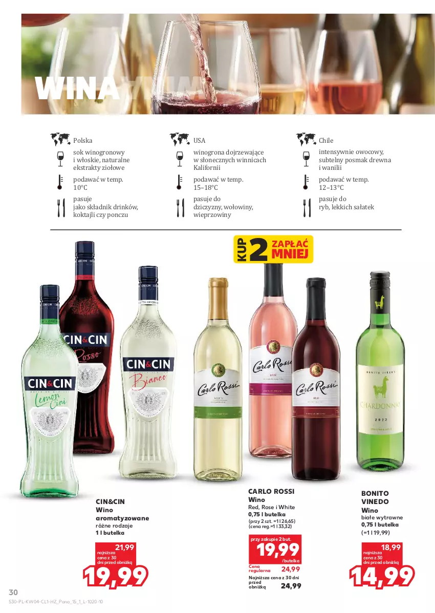 Gazetka promocyjna Kaufland - Barek Kauflandu - ważna 22.01 do 04.02.2026 - strona 30 - produkty: Carlo Rossi, Sałat, Sok, Wino, Wino białe, Winogrona