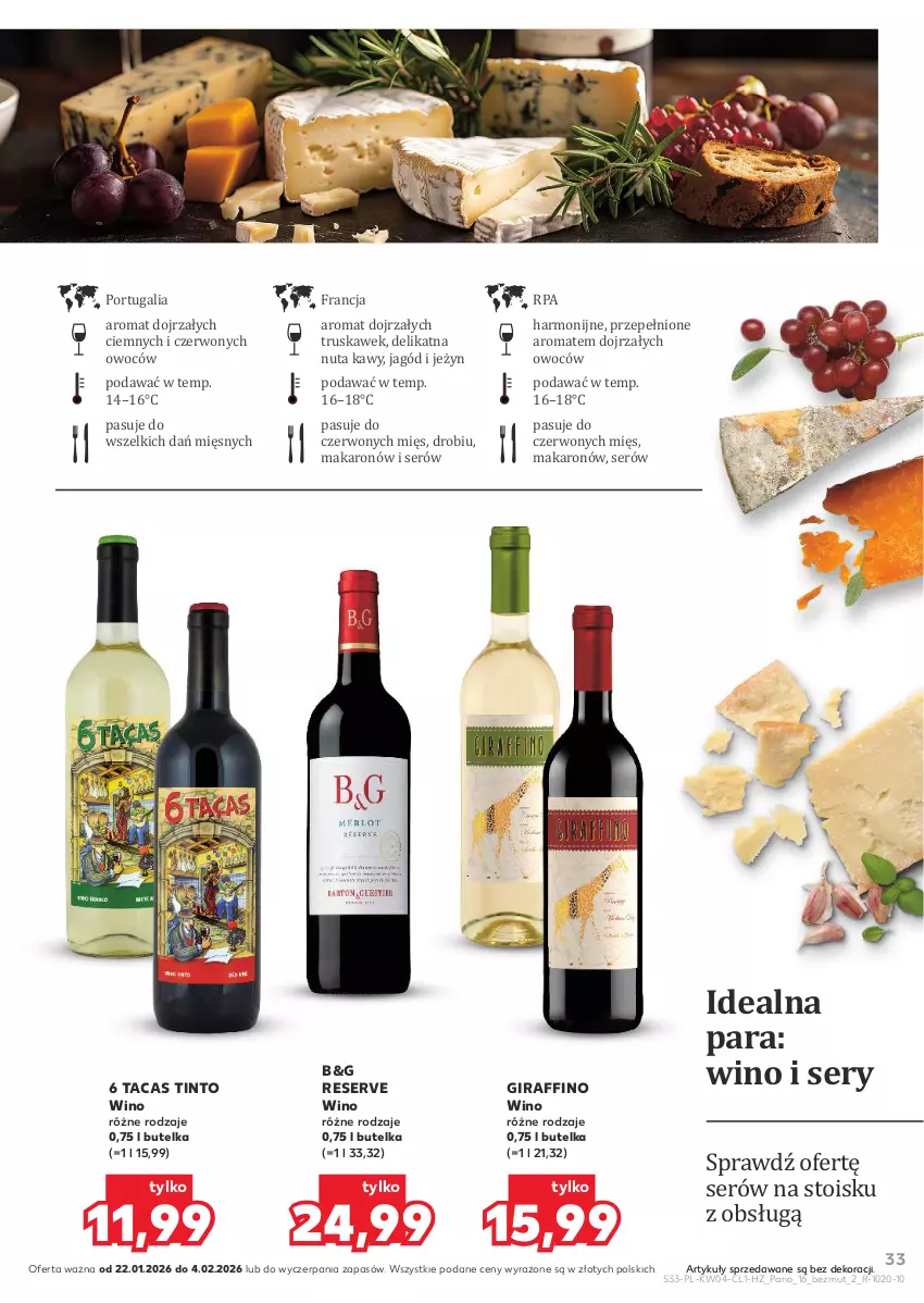 Gazetka promocyjna Kaufland - Barek Kauflandu - ważna 22.01 do 04.02.2026 - strona 33 - produkty: Makaron, Por, Ser, Taca, Wino