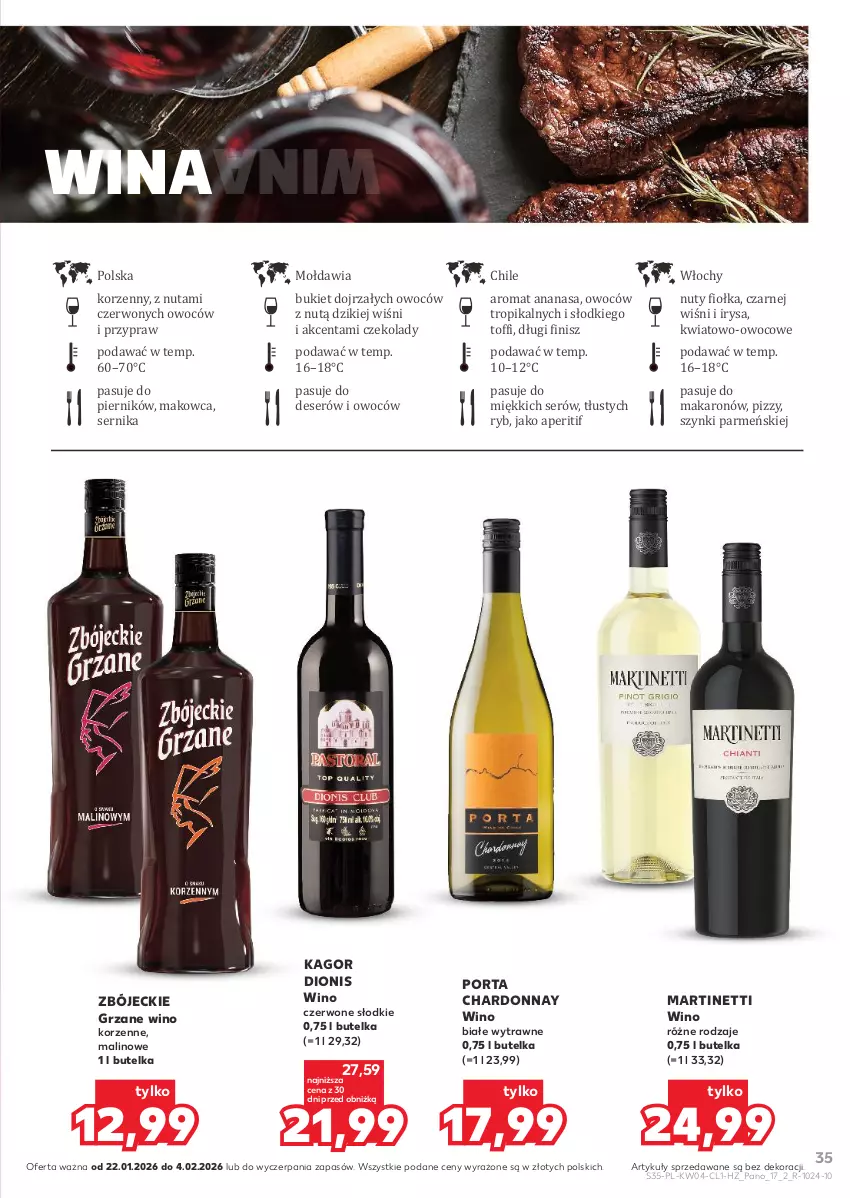 Gazetka promocyjna Kaufland - Barek Kauflandu - ważna 22.01 do 04.02.2026 - strona 35 - produkty: Ananas, Bukiet, Chardonnay, Deser, Makaron, Nuty, Piernik, Por, Ser, Wino, Wino białe, Wino czerwone