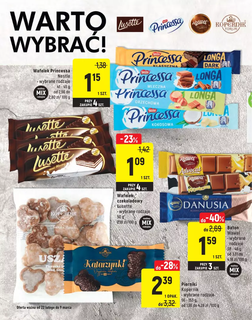 Gazetka promocyjna Intermarche - ważna 22.02 do 09.03.2022 - strona 14 - produkty: Baton, Piernik, Princessa, Wafelek, Wawel, Woda