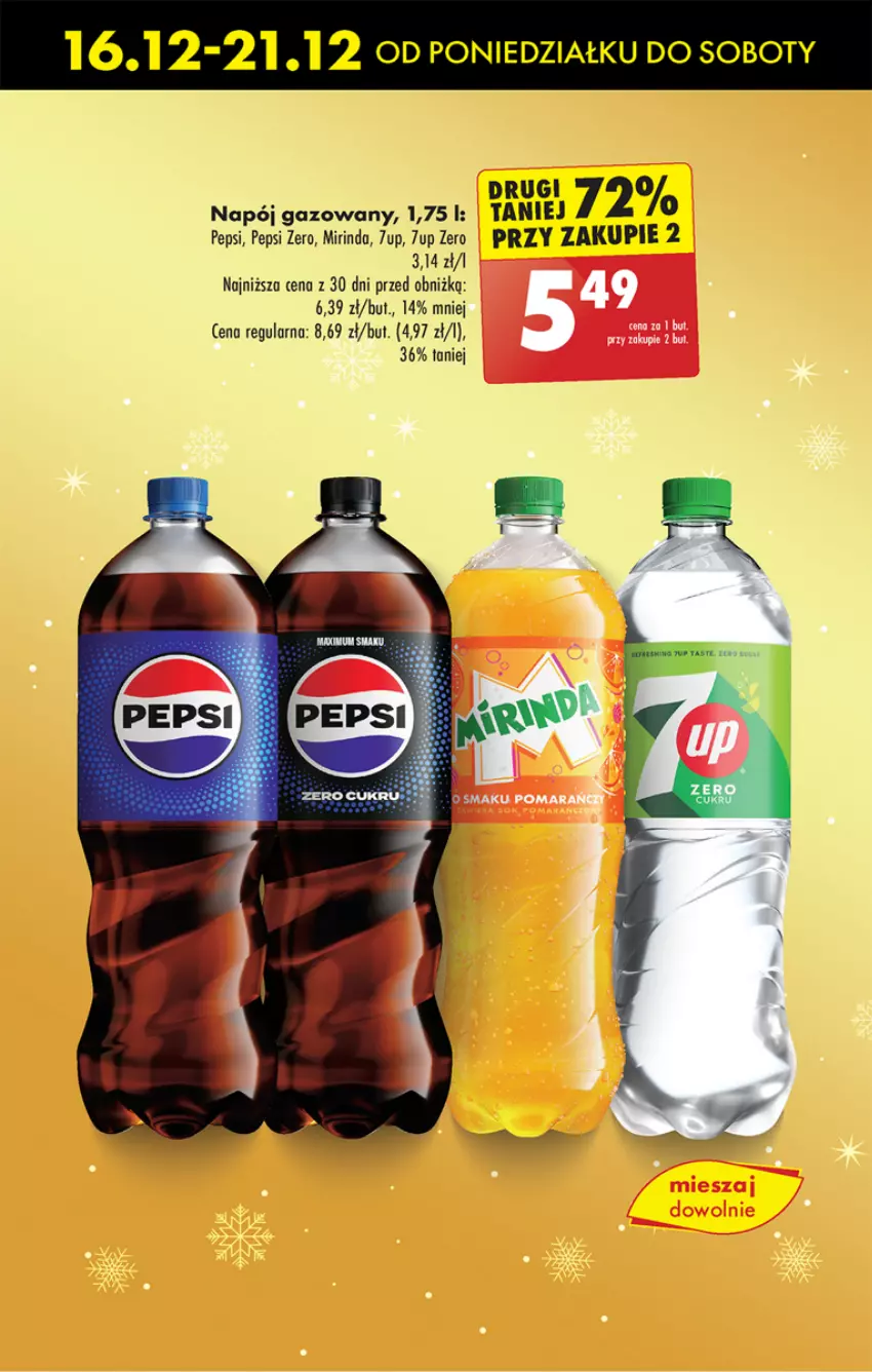 Gazetka promocyjna Biedronka - Od Czwartku - ważna 19.12 do 25.12.2024 - strona 63 - produkty: 7up, Fa, Mirinda, Napój, Napój gazowany, Pepsi