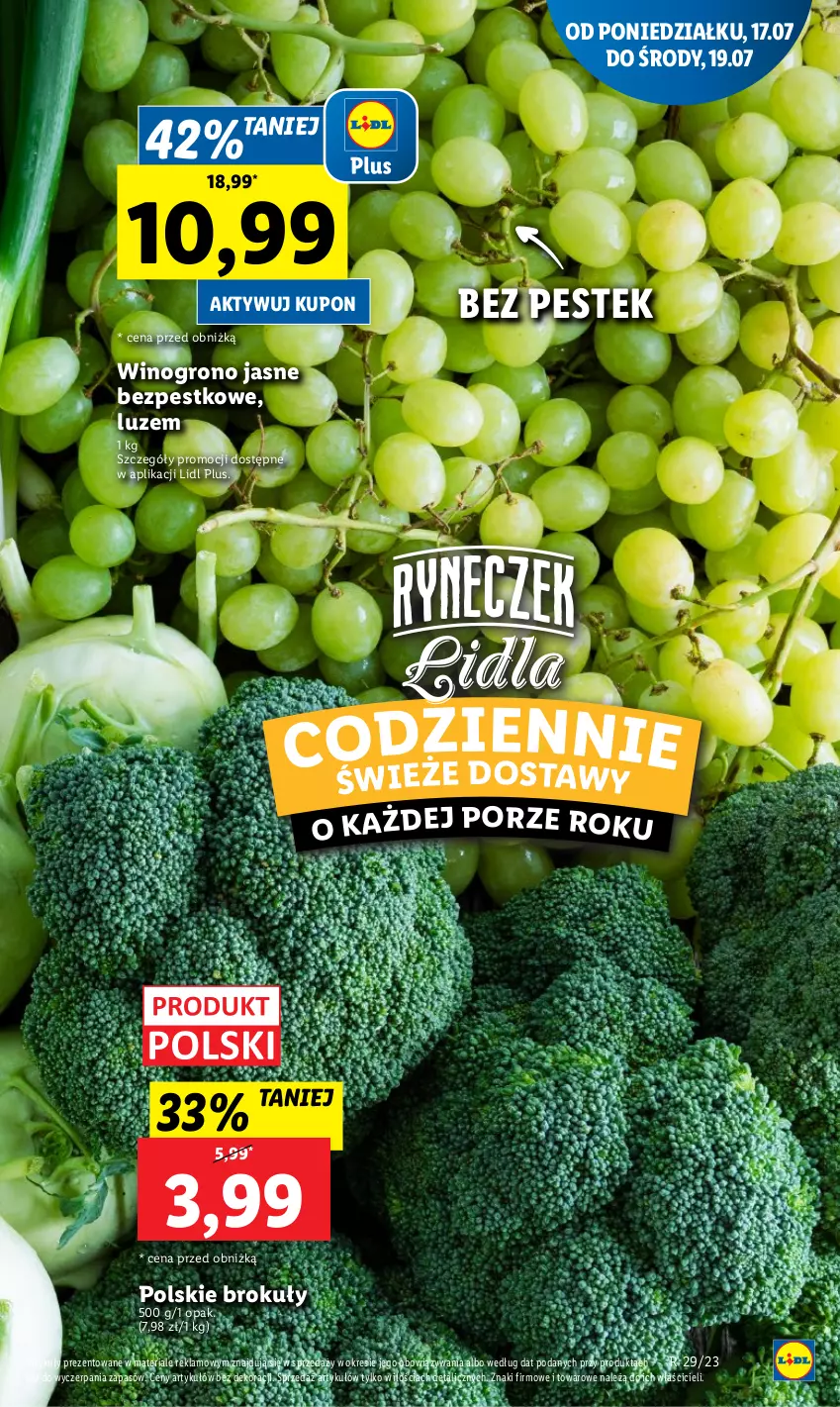 Gazetka promocyjna Lidl - GAZETKA - ważna 17.07 do 22.07.2023 - strona 47 - produkty: Brokuły, Por, Stek, Wino