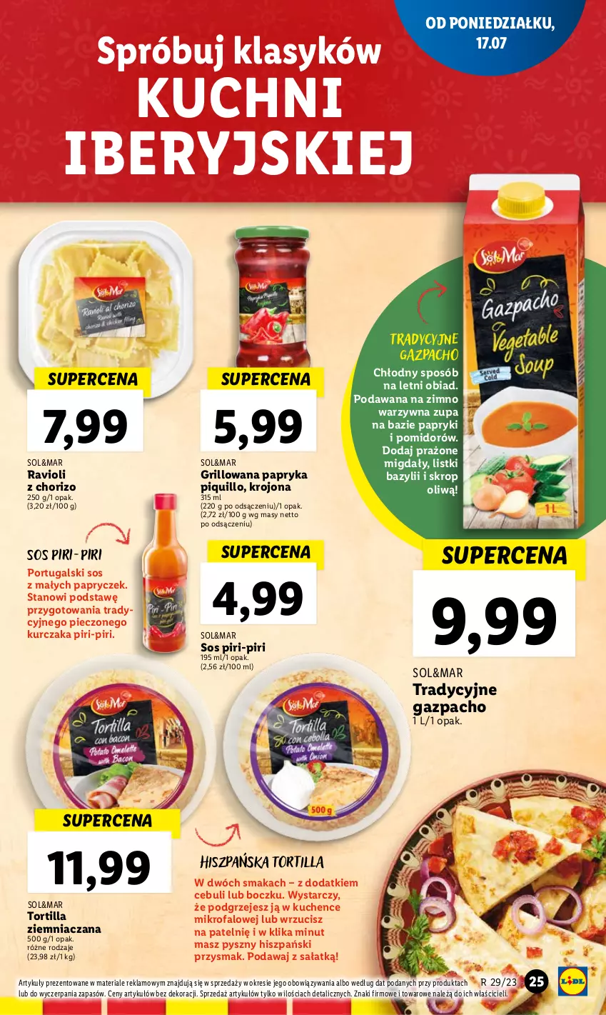 Gazetka promocyjna Lidl - GAZETKA - ważna 17.07 do 22.07.2023 - strona 59 - produkty: Bazyl, Fa, Grill, Kurczak, Migdały, Papryka, Piec, Por, Sałat, Sos, Tortilla, Zupa