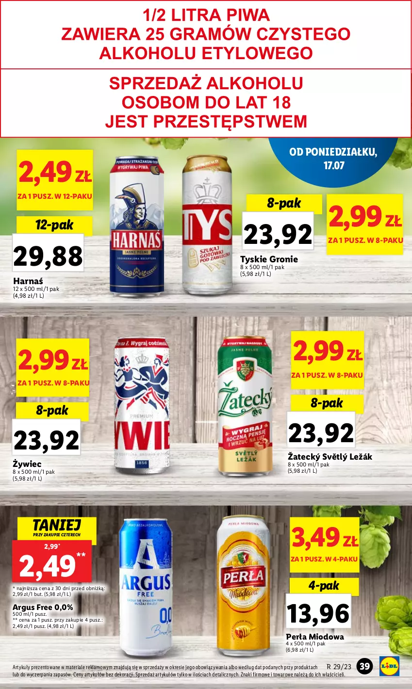 Gazetka promocyjna Lidl - GAZETKA - ważna 17.07 do 22.07.2023 - strona 75 - produkty: Harnaś, Perła, Tyskie