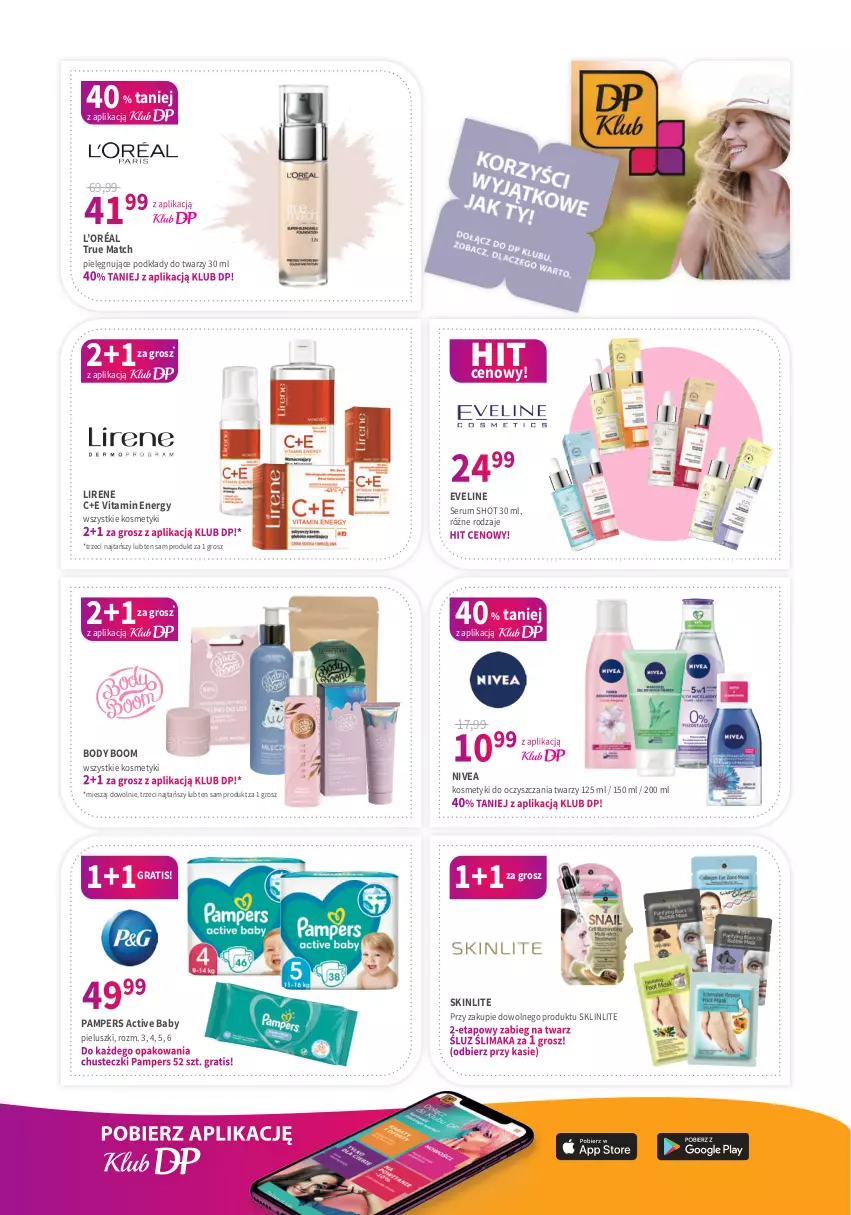 Gazetka promocyjna Drogerie Polskie - Gazetka - ważna 08.09 do 30.09.2023 - strona 3 - produkty: Body, Chusteczki, Eveline, Gra, L’Oréal, Lirene, Nivea, Pampers, Podkład, Rum, Ser, Serum