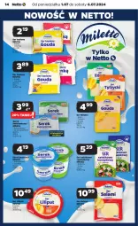 Gazetka promocyjna Netto - Od Poniedziałku - Gazetka - ważna od 06.07 do 06.07.2024 - strona 14 - produkty: Ser topiony, Serek puszysty, Top, Ser, Salami, Kawa, Wałek, Sałat, Serek, Gouda plastry, Edam, Ser sałatkowo-kanapkowy, Ser salami, Gouda