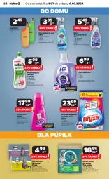 Gazetka promocyjna Netto - Od Poniedziałku - Gazetka - ważna od 06.07 do 06.07.2024 - strona 24 - produkty: Płyn do prania, Ludwik, Pur, Do mycia naczyń, Proszek do prania, Karma mokra dla kotów, Purina, Płyn do mycia naczyń, Zapalarka, Lack, Odplamiacz, Płyn do mycia, Vanish, Bryza