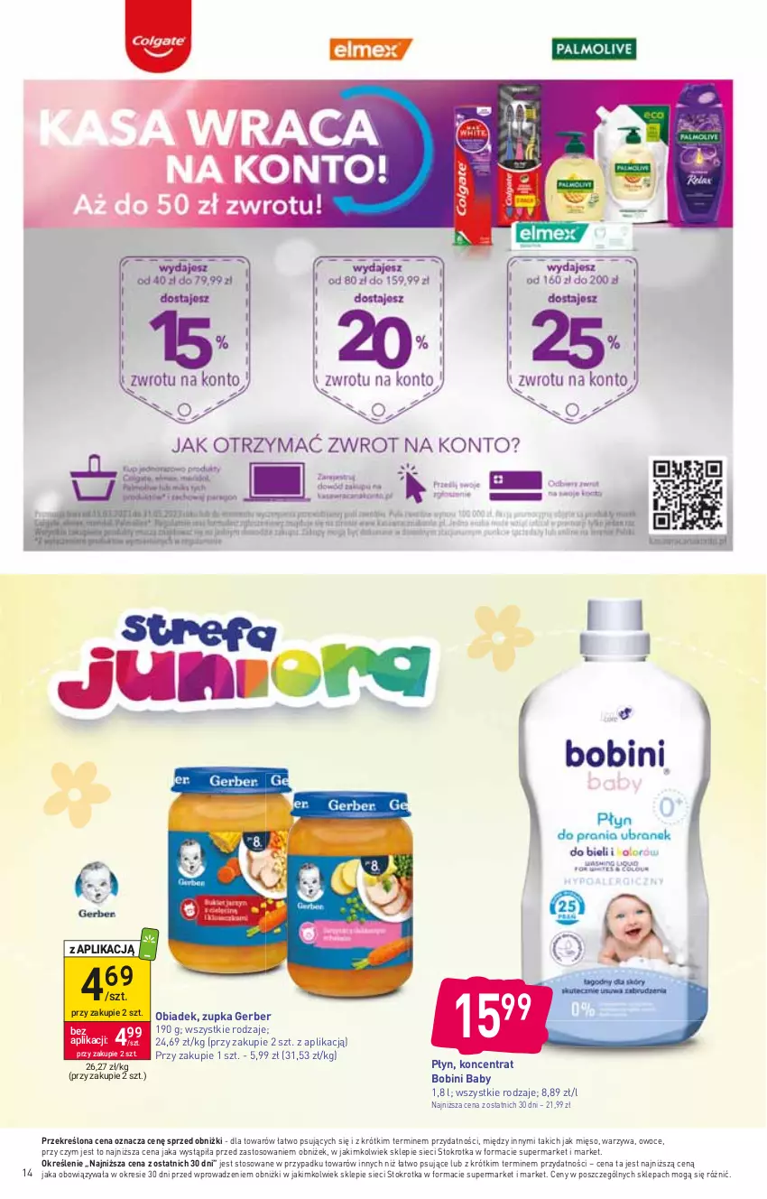 Gazetka promocyjna Stokrotka - Market - ważna 06.04 do 12.04.2023 - strona 14 - produkty: Gerber, Mięso, Owoce, Warzywa