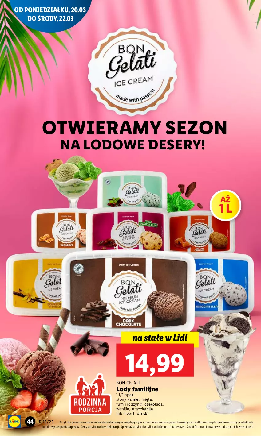 Gazetka promocyjna Lidl - GAZETKA - ważna 20.03 do 22.03.2023 - strona 52 - produkty: Czekolada, Deser, Fa, Lody, Mięta, Rodzynki, Rum, Ser