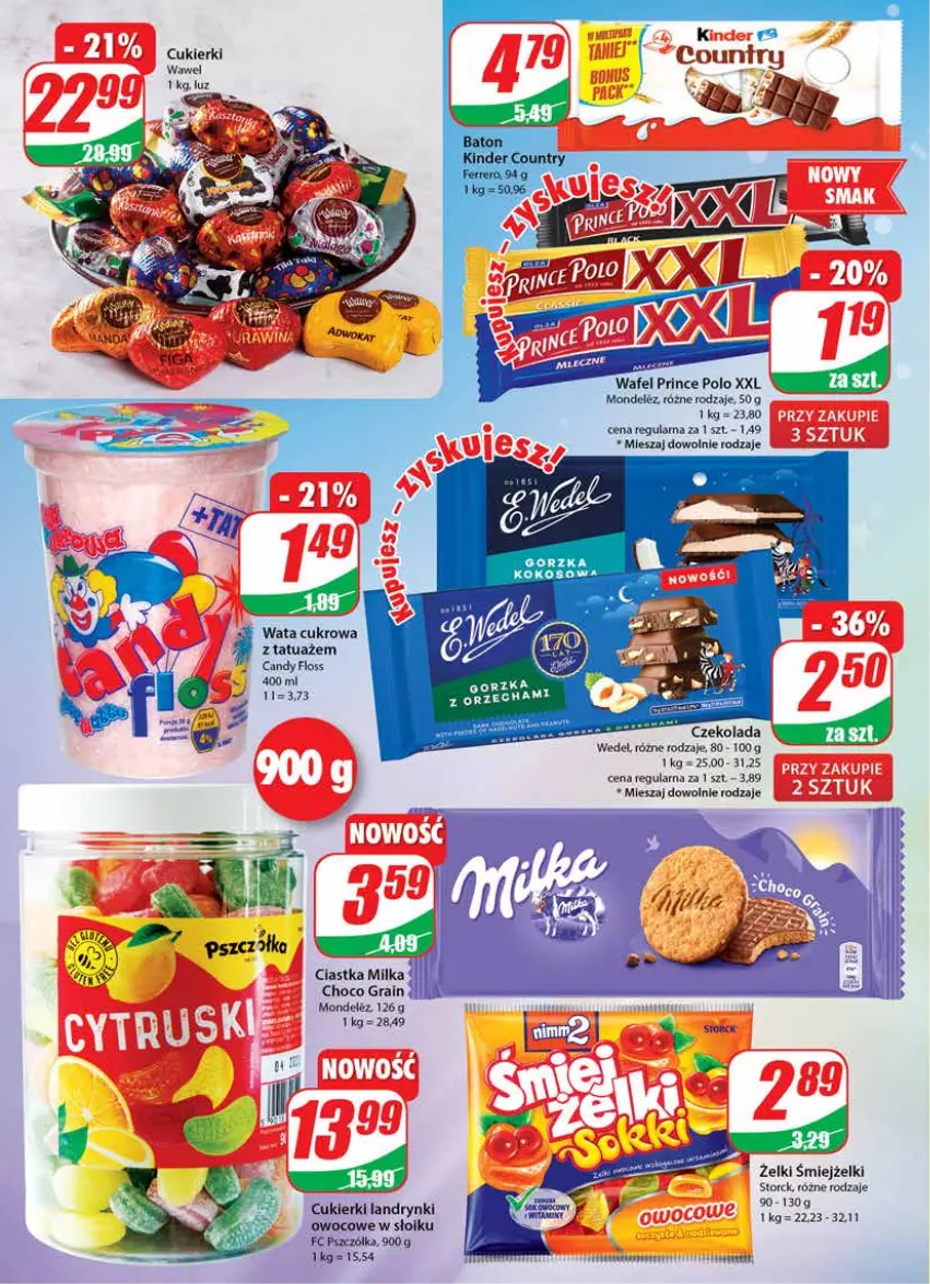 Gazetka promocyjna Dino - Gazetka - ważna 09.03 do 15.03.2022 - strona 4 - produkty: Candy, Ciastka, Cukier, Cukierki, Czekolada, Gra, Milka, Prince Polo, Ser