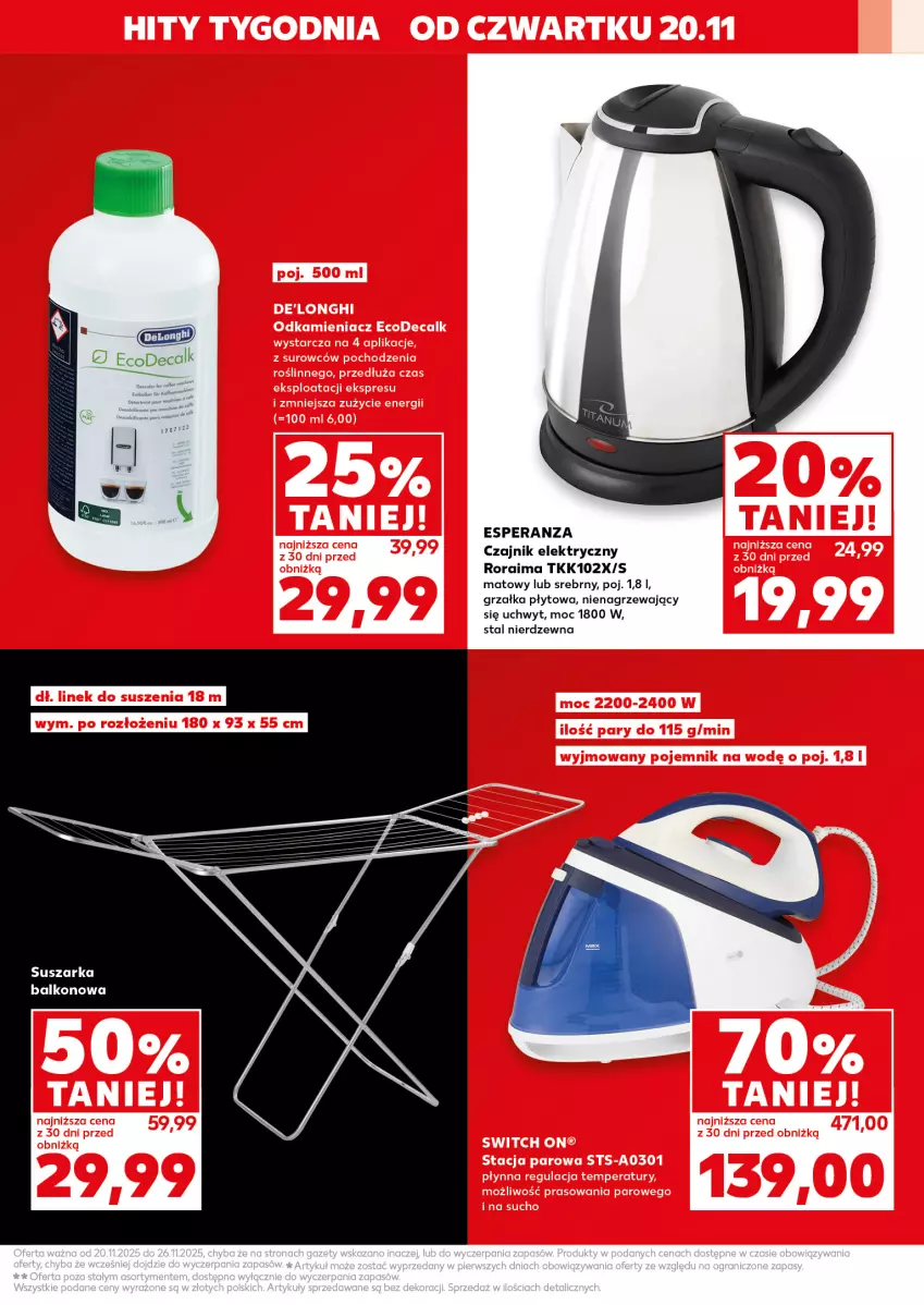 Gazetka promocyjna Kaufland - Kaufland - ważna 20.11 do 26.11.2025 - strona 3 - produkty: Czajnik, Czajnik elektryczny, Grzałka, Suszarka, Suszarka balkonowa