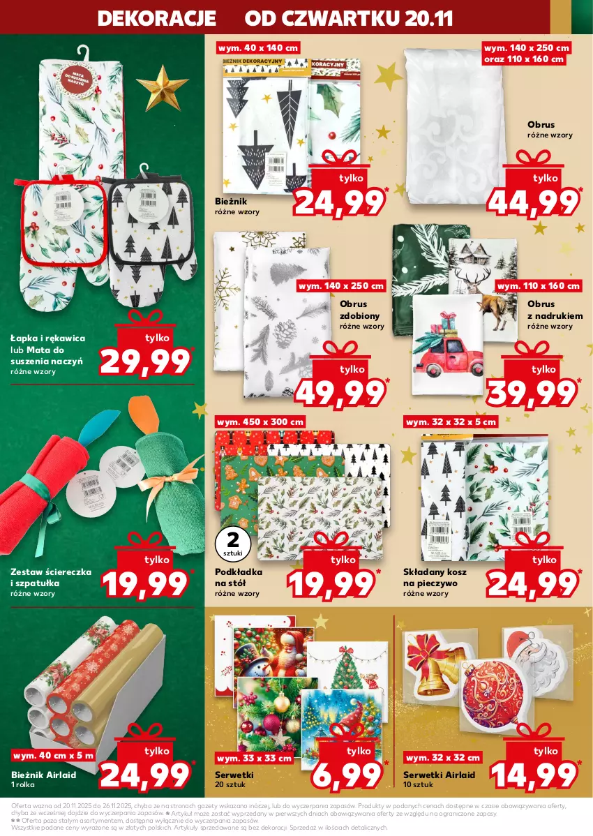 Gazetka promocyjna Kaufland - Kaufland - ważna 20.11 do 26.11.2025 - strona 41 - produkty: Bieżnik, Gra, Kosz, Obrus, Piec, Pieczywo, Podkład, Podkładka, Podkładka na stół, Ser, Serwetki, Stół, Szpatułka