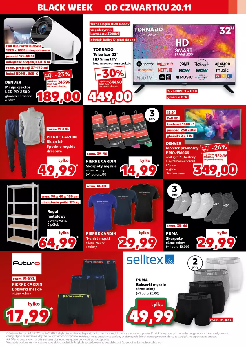 Gazetka promocyjna Kaufland - Kaufland - ważna 20.11 do 26.11.2025 - strona 7 - produkty: Bokserki, Karp, Mus, Pierre Cardin, Puma, Regał, Regał metalowy, Ser, Telewizor