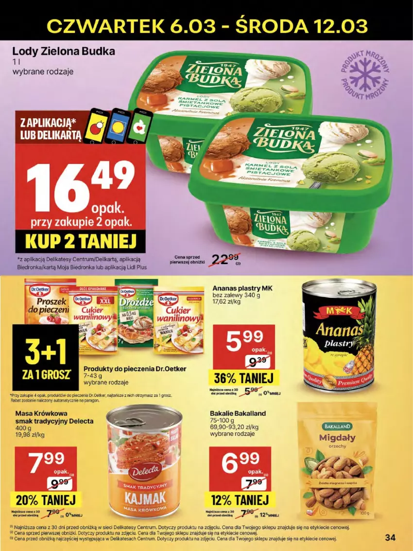 Gazetka promocyjna Delikatesy Centrum - NOWA GAZETKA Delikatesy Centrum od 6 marca! 6-12.03.2025 - ważna 06.03 do 12.03.2025 - strona 34 - produkty: Ananas, Bakalland, Delecta, Lody, Masa krówkowa, Piec, Rum, Zielona Budka