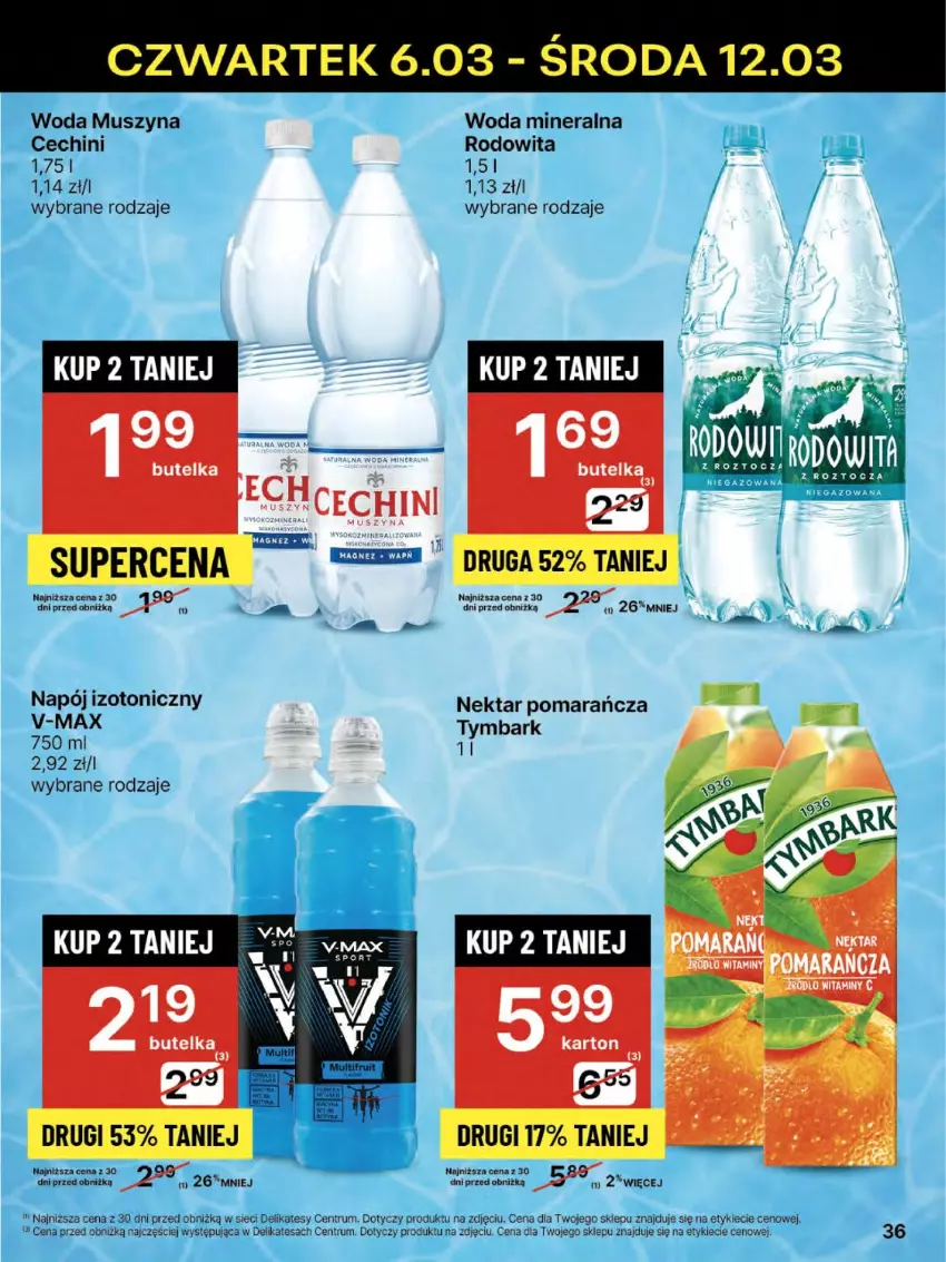 Gazetka promocyjna Delikatesy Centrum - NOWA GAZETKA Delikatesy Centrum od 6 marca! 6-12.03.2025 - ważna 06.03 do 12.03.2025 - strona 36 - produkty: Mus, Napój, Napój izotoniczny, Nektar, Rum, Szyna, Tymbark, Woda, Woda mineralna