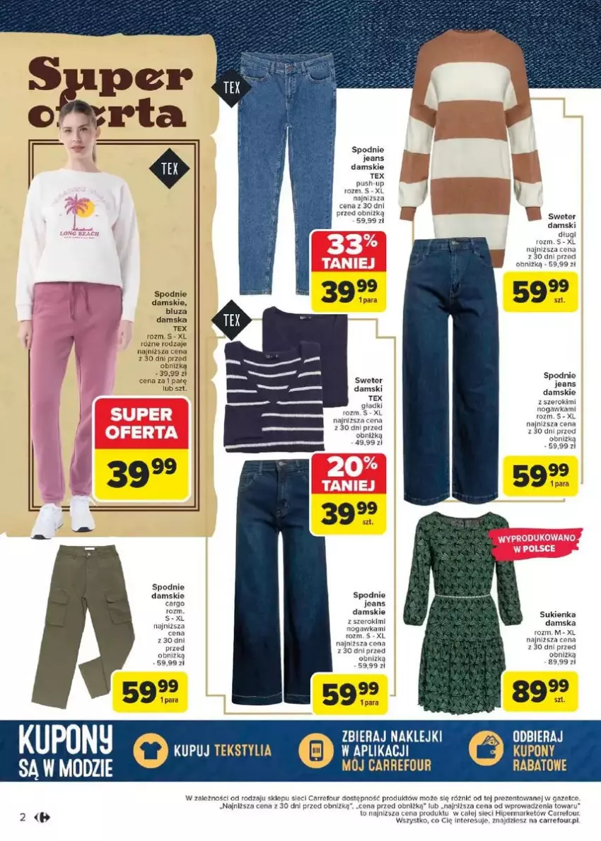 Gazetka promocyjna Carrefour - ważna 17.02 do 01.03.2025 - strona 12 - produkty: Bluza, Spodnie, Spodnie jeans, Sukienka, Sweter