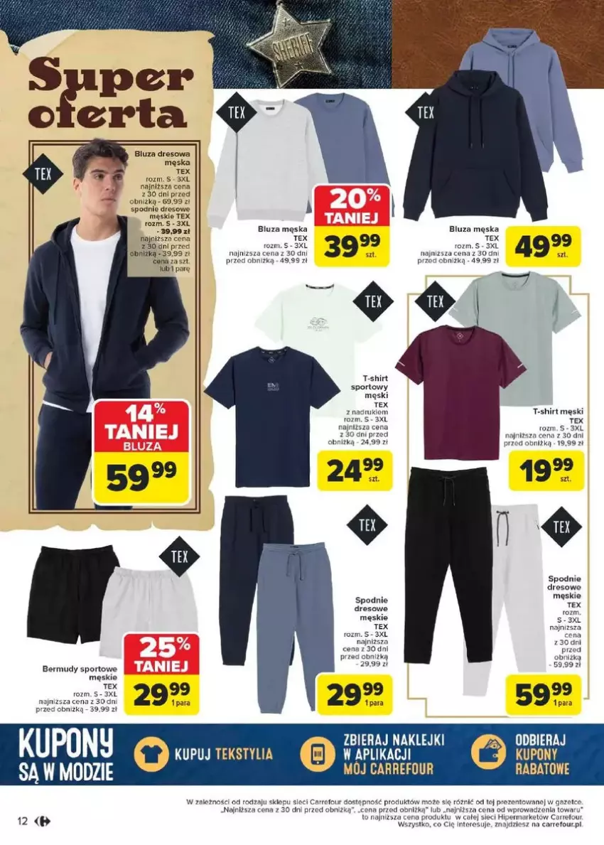 Gazetka promocyjna Carrefour - ważna 17.02 do 01.03.2025 - strona 4 - produkty: Bermudy, Bluza, Bluza dresowa, Dres, Por, Spodnie, Spodnie dresowe, Sport, T-shirt