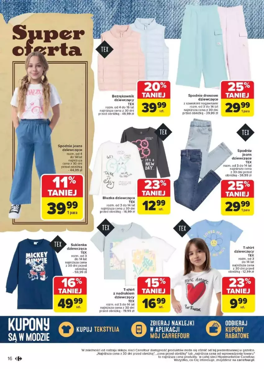 Gazetka promocyjna Carrefour - ważna 17.02 do 01.03.2025 - strona 8 - produkty: Dres, Klej, Spodnie, Spodnie dresowe, Spodnie jeans, Sukienka, T-shirt