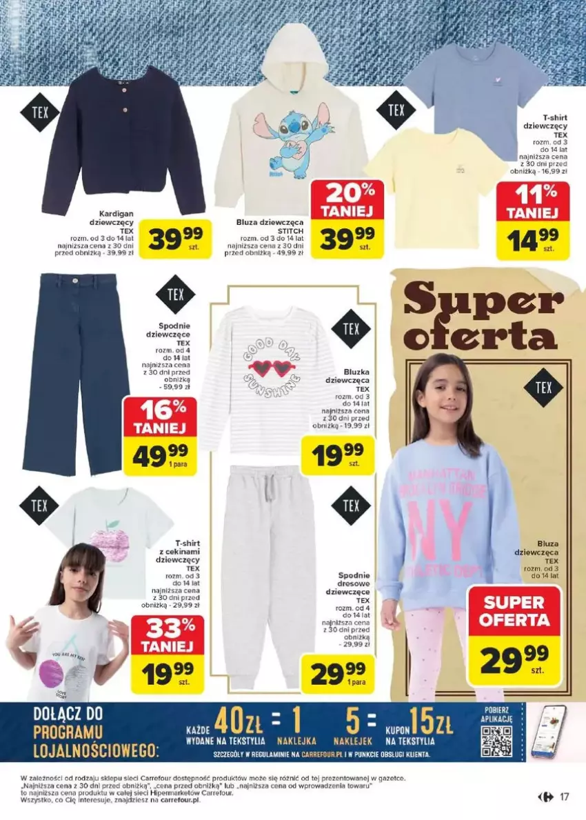 Gazetka promocyjna Carrefour - ważna 17.02 do 01.03.2025 - strona 9 - produkty: Bluza, Dres, Fa, Kardigan, Klej, Spodnie, T-shirt