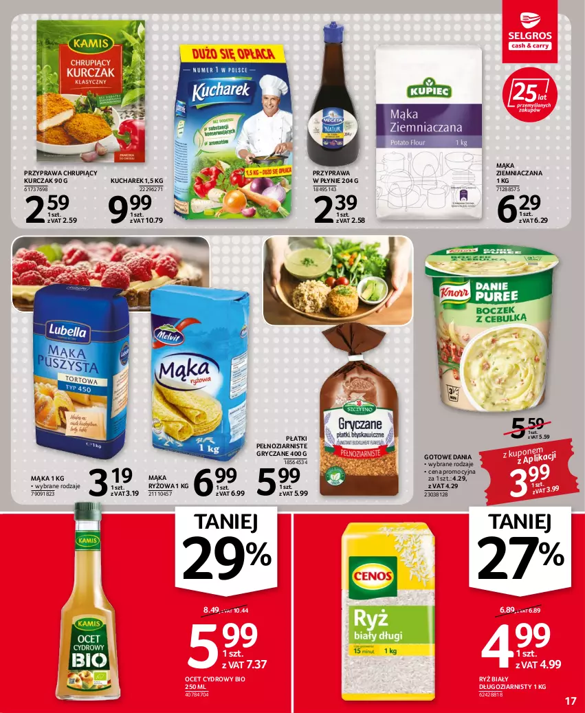 Gazetka promocyjna Selgros - Oferta spożywcza - ważna 22.09 do 05.10.2022 - strona 17 - produkty: Gry, Kucharek, Kurczak, Mąka, Ocet, Przyprawa w płynie, Ryż, Ryż biały