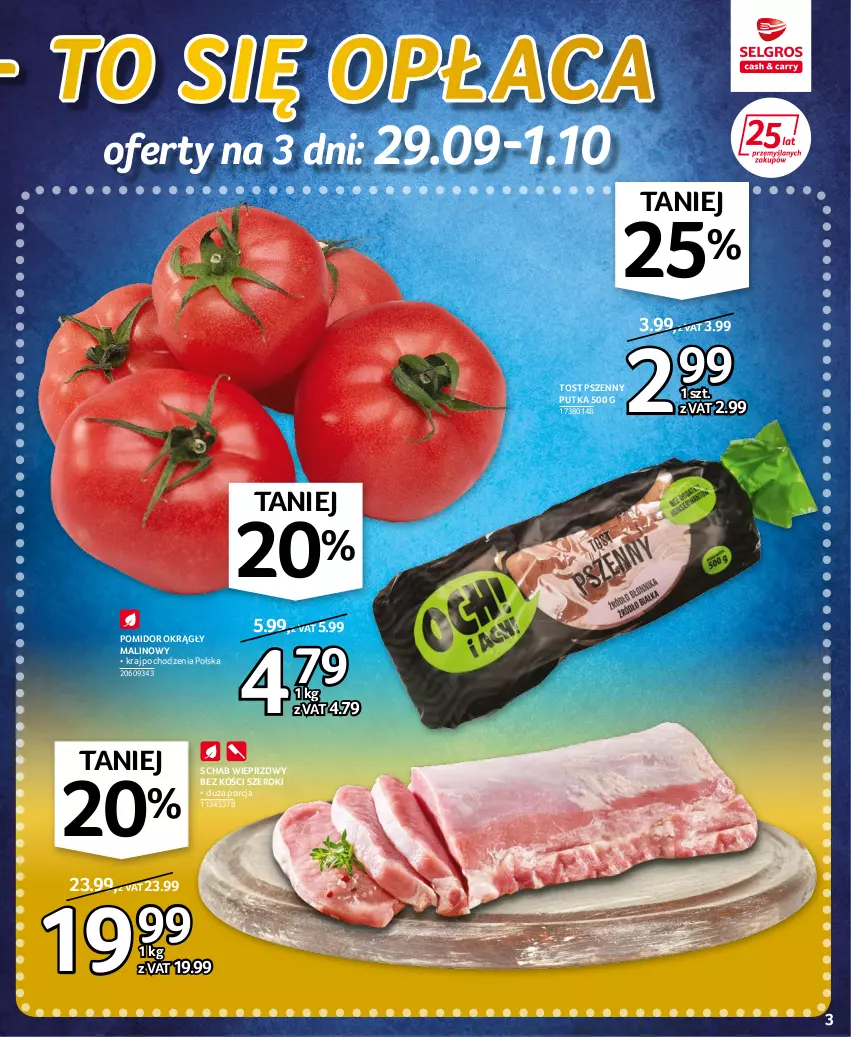 Gazetka promocyjna Selgros - Oferta spożywcza - ważna 22.09 do 05.10.2022 - strona 3 - produkty: Por, Schab wieprzowy