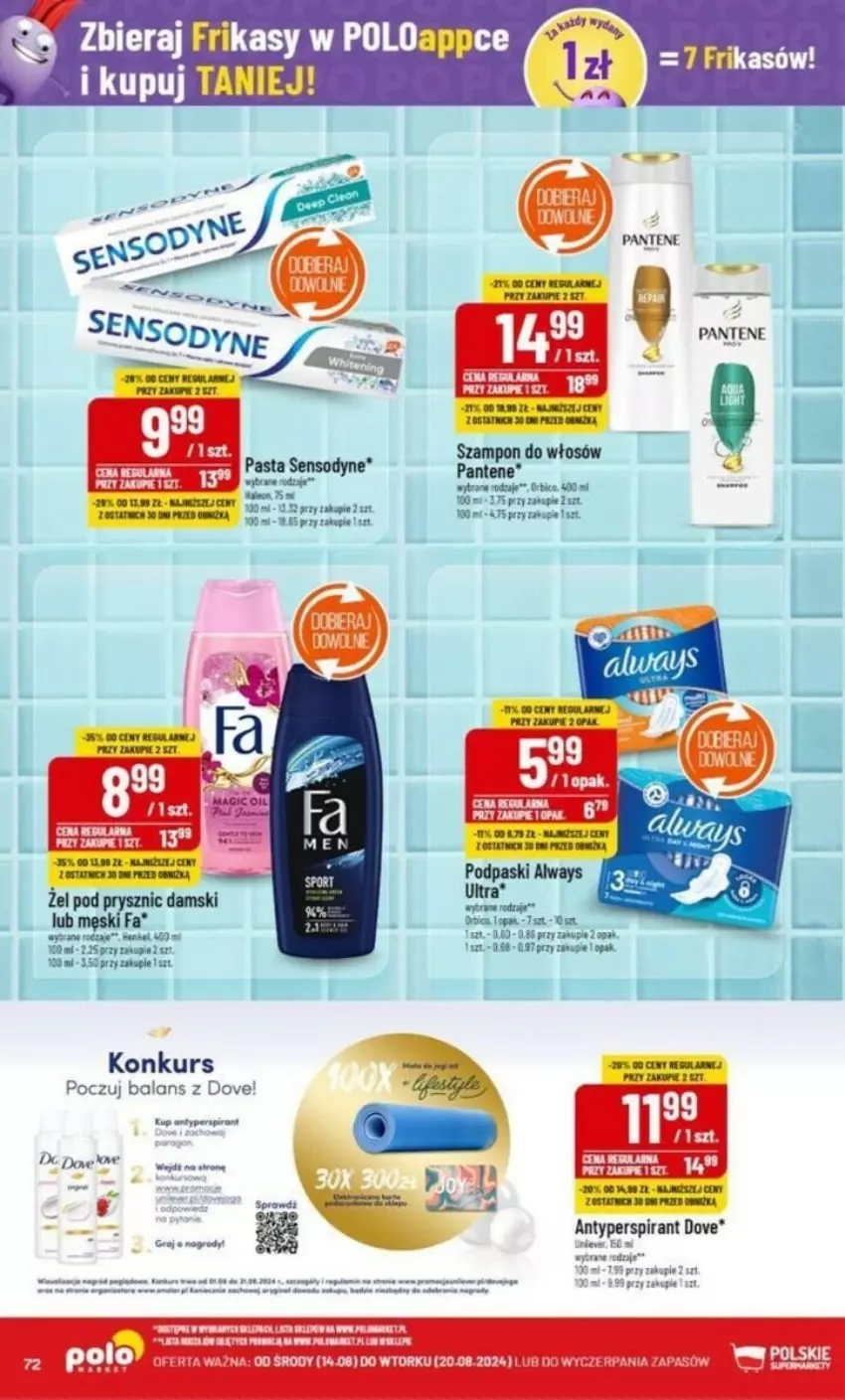 Gazetka promocyjna PoloMarket - ważna 14.08 do 20.08.2024 - strona 70 - produkty: Antyperspirant, BIC, Dove, Gra, Pantene