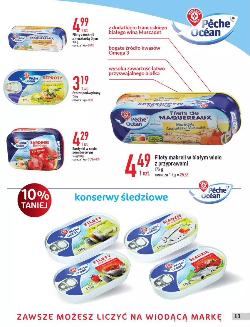 Gazetka promocyjna E Leclerc - ważna 31.05 do 11.06.2022 - strona 13 - produkty: Mus, Sardynki, Sok, Sos, Szprot