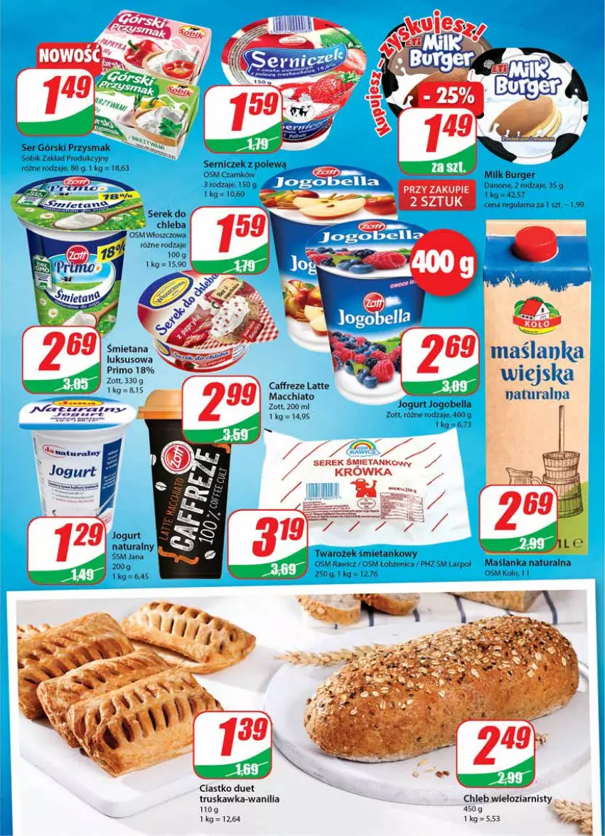 Gazetka promocyjna Dino - Gazetka - ważna 14.07 do 20.07.2021 - strona 11 - produkty: Chia, Chleb, Danone, Maślanka, Ser, Serek, Zott