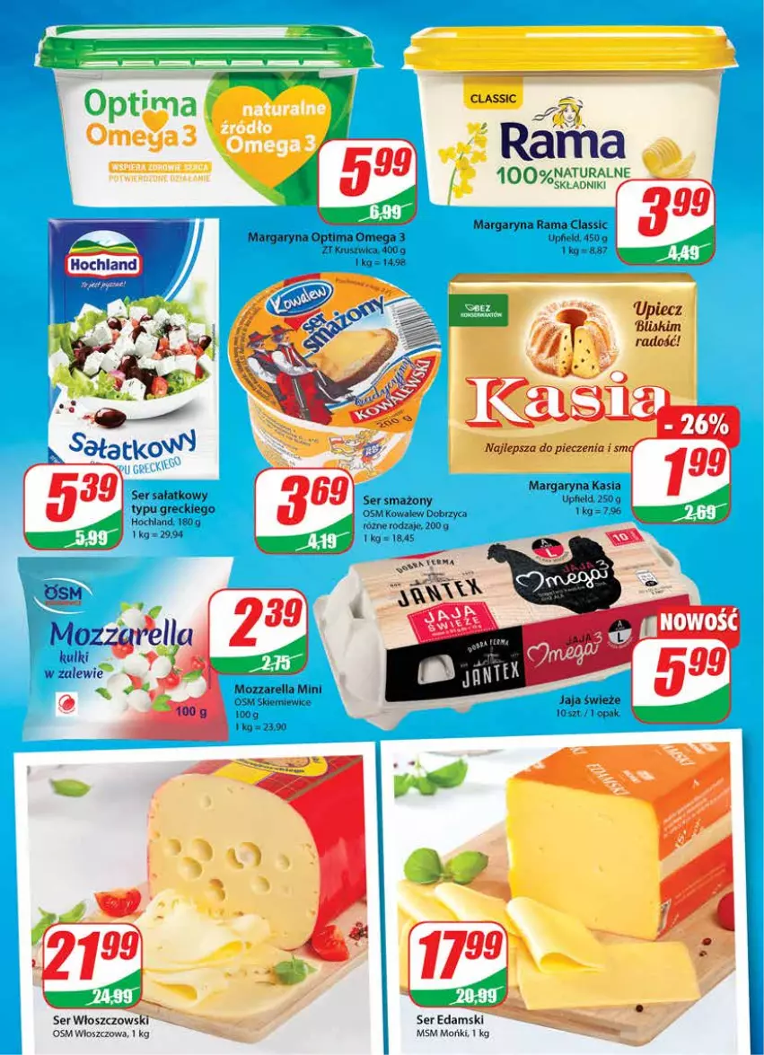 Gazetka promocyjna Dino - Gazetka - ważna 14.07 do 20.07.2021 - strona 12 - produkty: Edam, Kasia, Margaryna, Mozzarella, Optima, Piec, Rama, Sałat, Ser, Włoszczowski