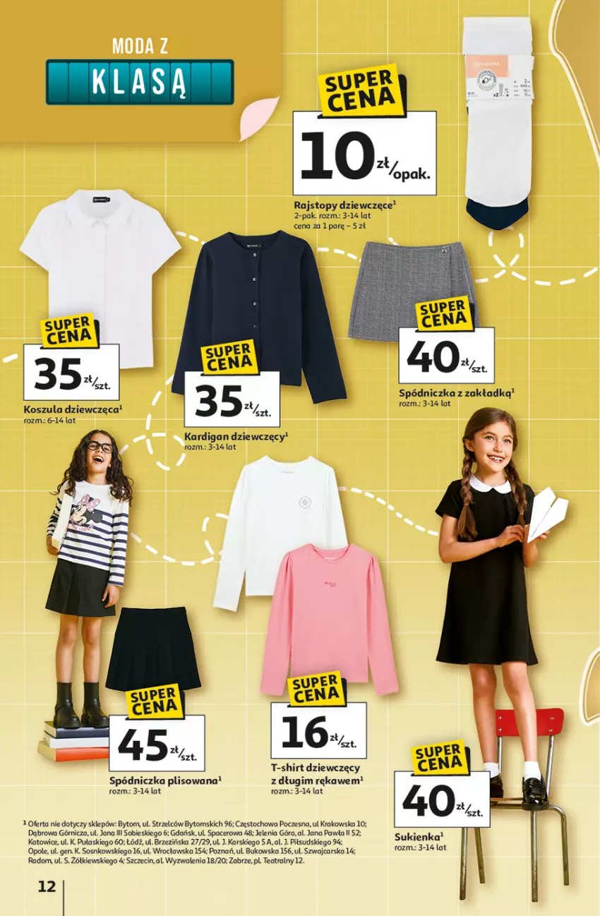 Gazetka promocyjna Auchan - Pewność niskich cen Hipermarket - ważna 07.08 do 13.08.2025 - strona 12 - produkty: Acer, Cars, Kardigan, Kosz, Koszula, Rajstopy, Sos, Sukienka, T-shirt, Top