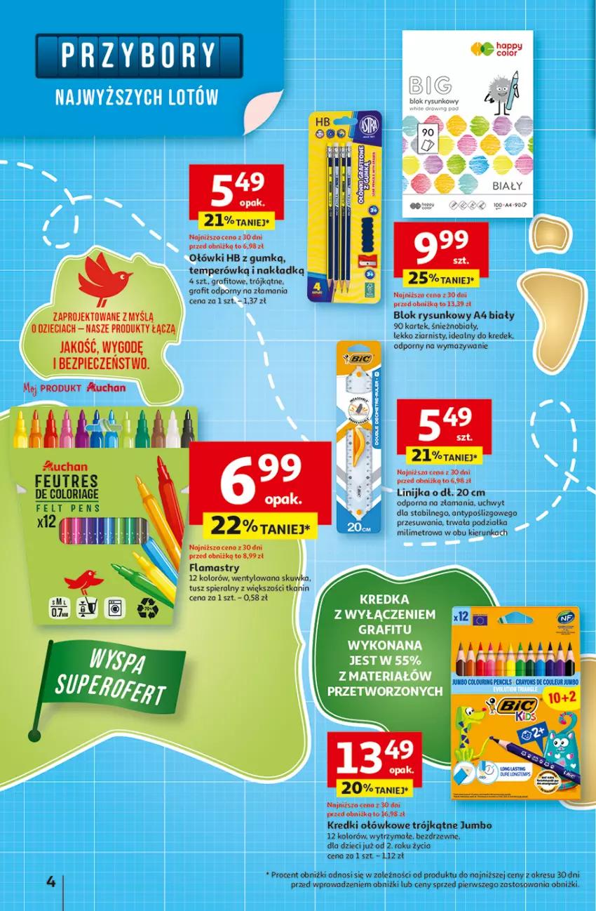 Gazetka promocyjna Auchan - Pewność niskich cen Hipermarket - ważna 07.08 do 13.08.2025 - strona 4 - produkty: Dzieci, Flamastry, Gra, Metro, Piec, Por, Tusz