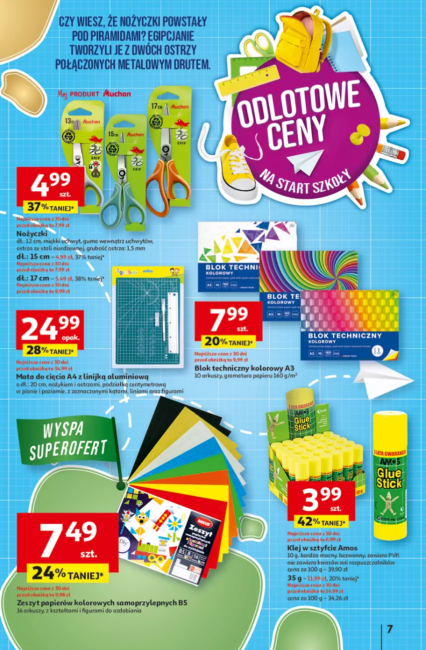 Gazetka promocyjna Auchan - Pewność niskich cen Hipermarket - ważna 07.08 do 13.08.2025 - strona 7 - produkty: Gra, Klej, Metro, Mop, Noż, Nożyczki, Papier, Rama