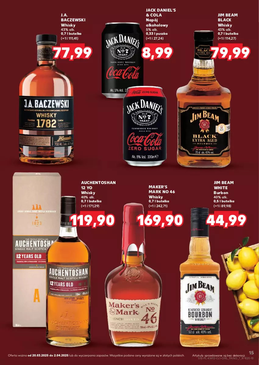 Gazetka promocyjna Kaufland - Barek Kauflandu - ważna 20.03 do 02.04.2025 - strona 15 - produkty: Jim Beam, Lack, Napój, Whisky