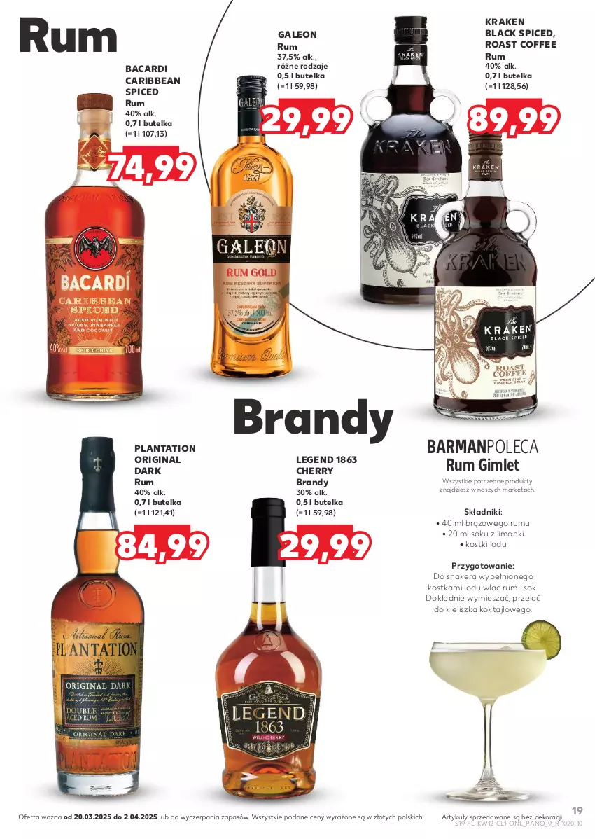 Gazetka promocyjna Kaufland - Barek Kauflandu - ważna 20.03 do 02.04.2025 - strona 19 - produkty: Bacardi, Brandy, Gin, Lack, Leon, Plantation, Rum, Sok