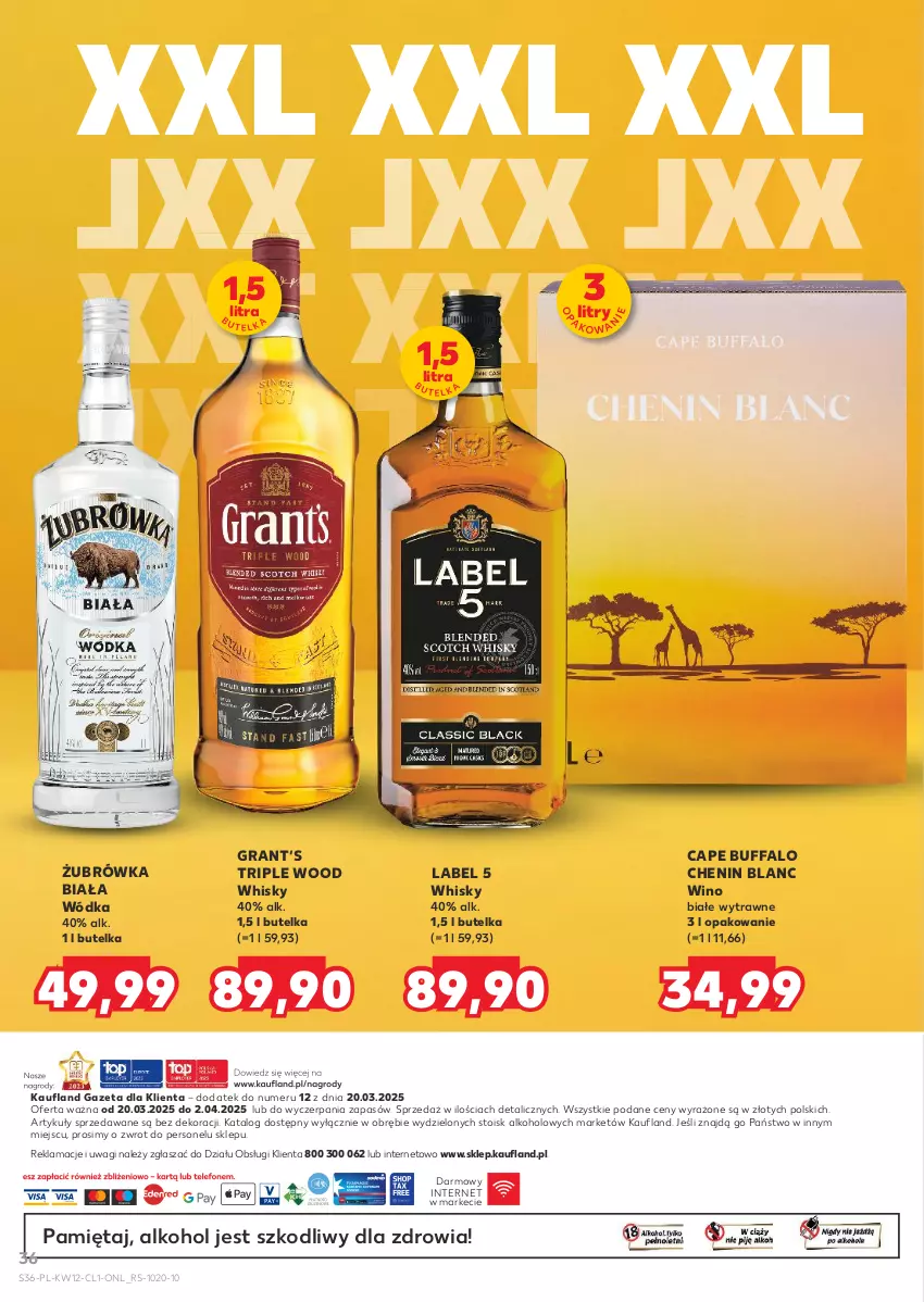 Gazetka promocyjna Kaufland - Barek Kauflandu - ważna 20.03 do 02.04.2025 - strona 36 - produkty: Fa, Gra, Mięta, Wagi, Whisky, Wino, Wino białe, Wódka