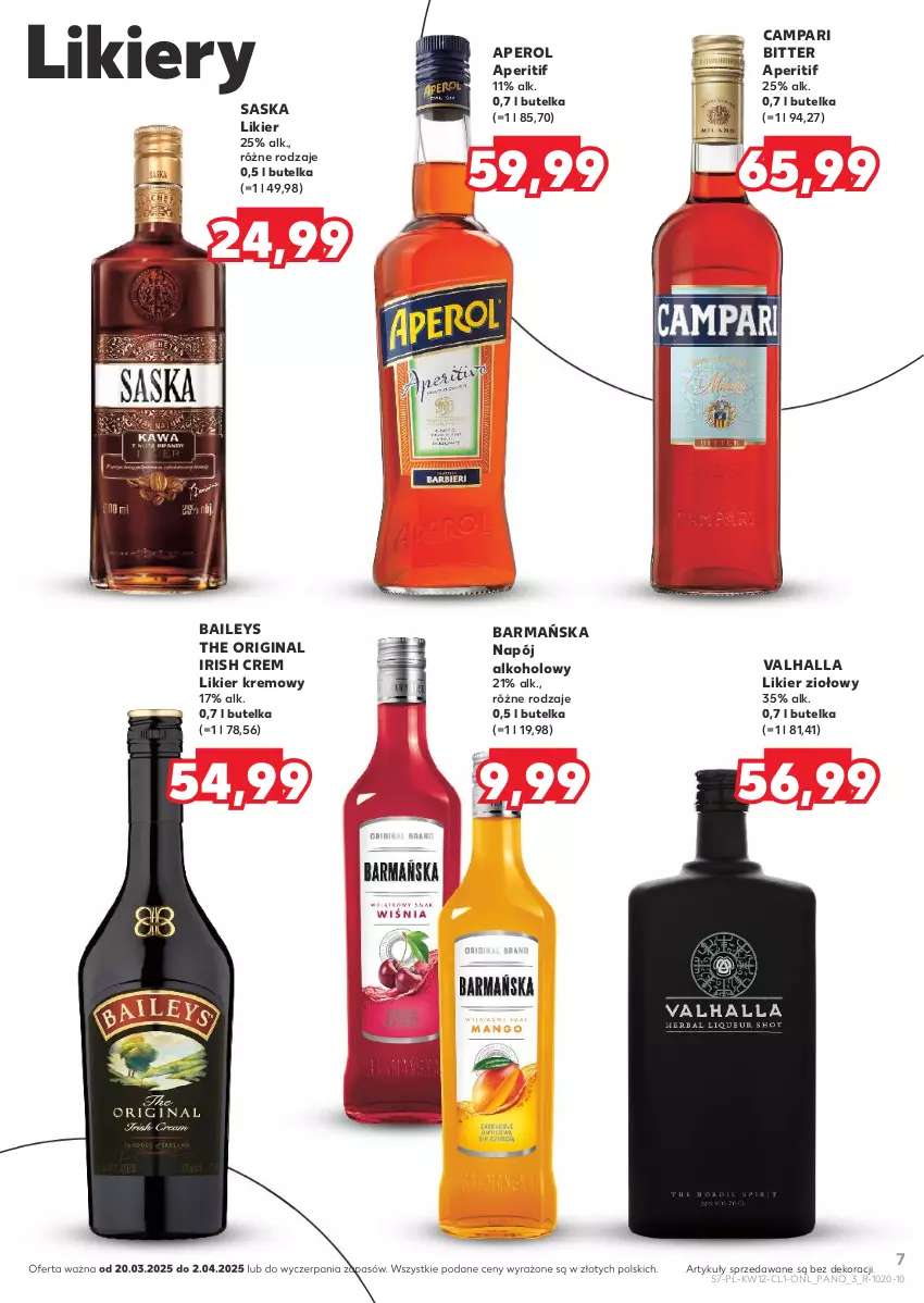 Gazetka promocyjna Kaufland - Barek Kauflandu - ważna 20.03 do 02.04.2025 - strona 7 - produkty: Aperol, Gin, Likier, Napój, Saska