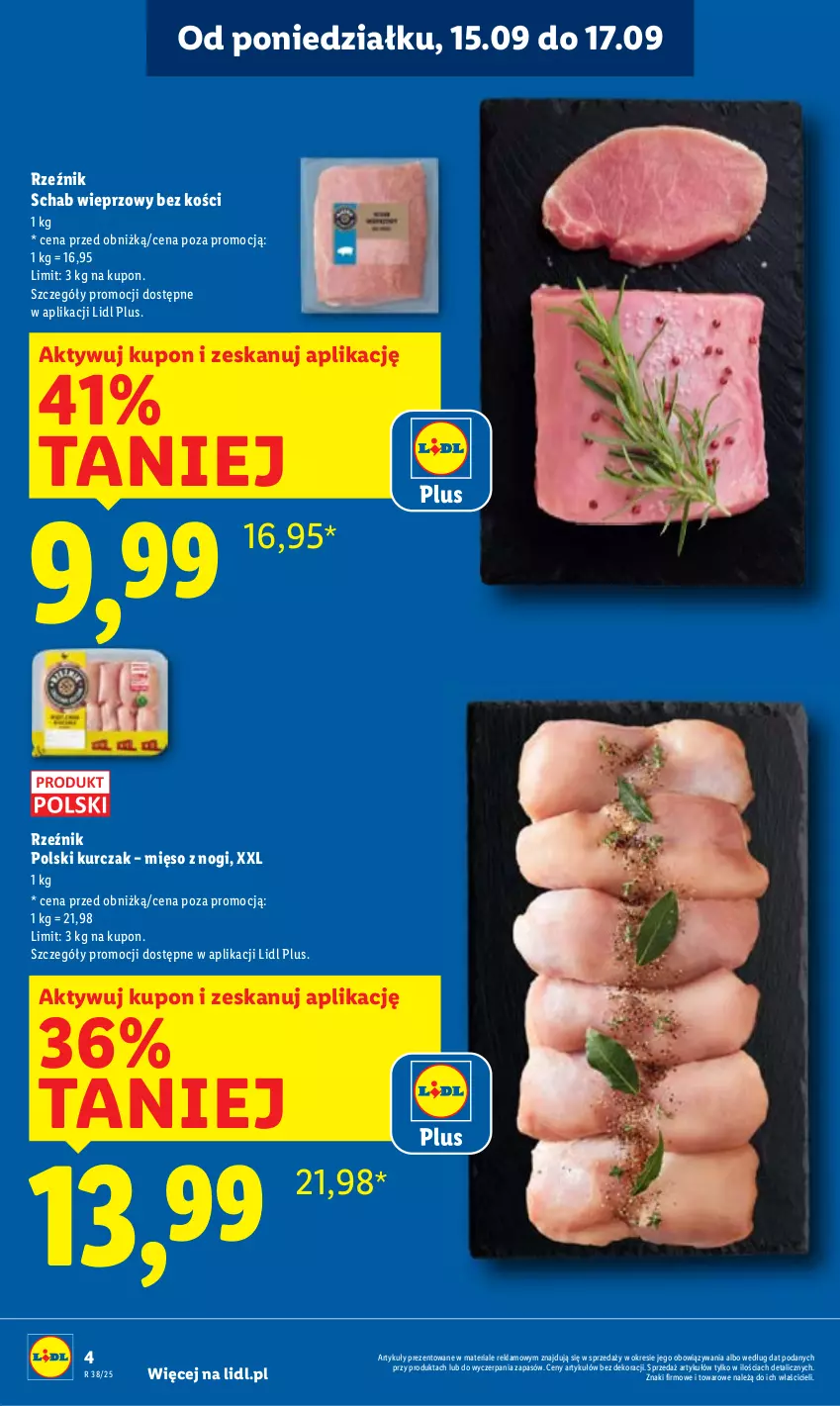 Gazetka promocyjna Lidl - GAZETKA - ważna 15.09 do 17.09.2025 - strona 4 - produkty: Kurczak, Mięso