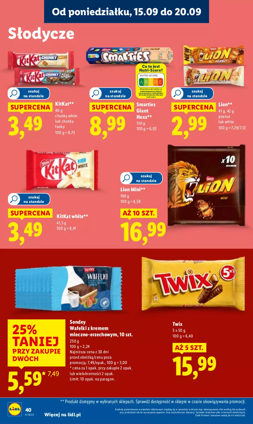 Gazetka promocyjna Lidl - GAZETKA - ważna 15.09 do 17.09.2025 - strona 46 - produkty: Lion, Twix