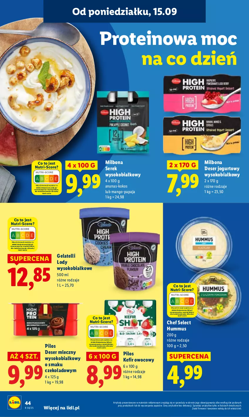 Gazetka promocyjna Lidl - GAZETKA - ważna 15.09 do 17.09.2025 - strona 50 - produkty: Ananas, Deser, Deser mleczny, Hummus, Jogurt, Kefir, Kokos, Lody, Mango, Mus, Papaja, Pilos, Ser, Serek, Sok, Wazon