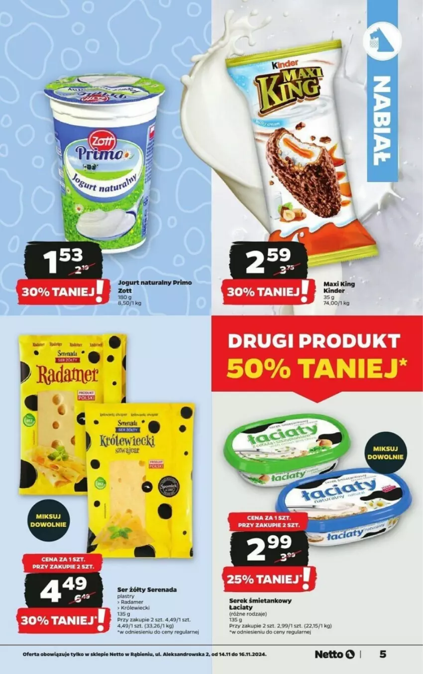 Gazetka promocyjna Netto - ważna 14.11 do 16.11.2024 - strona 8 - produkty: Kinder, Ser, Serek