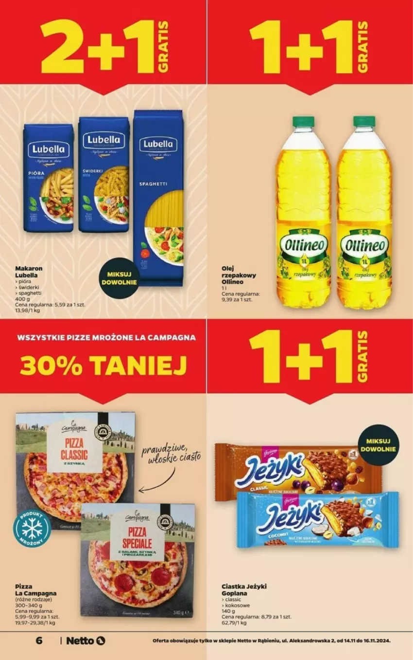 Gazetka promocyjna Netto - ważna 14.11 do 16.11.2024 - strona 9 - produkty: Bell, Bella, Ciastka, Jeżyki, Kokos, LANA, Lubella, Makaron, Olej, Spaghetti