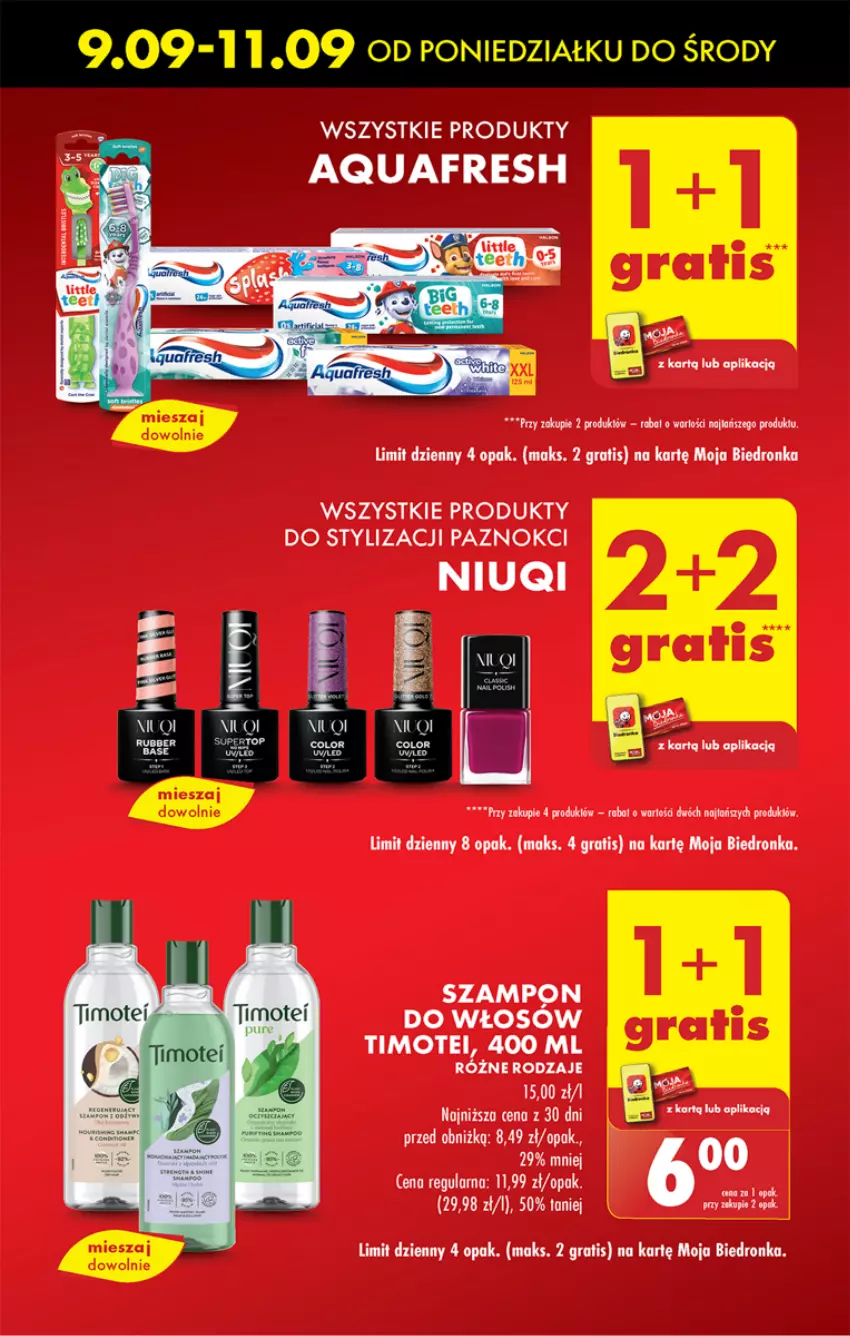 Gazetka promocyjna Biedronka - Od Poniedziałku - ważna 09.09 do 14.09.2024 - strona 15 - produkty: Aquafresh, Gra, Niuqi, Szampon