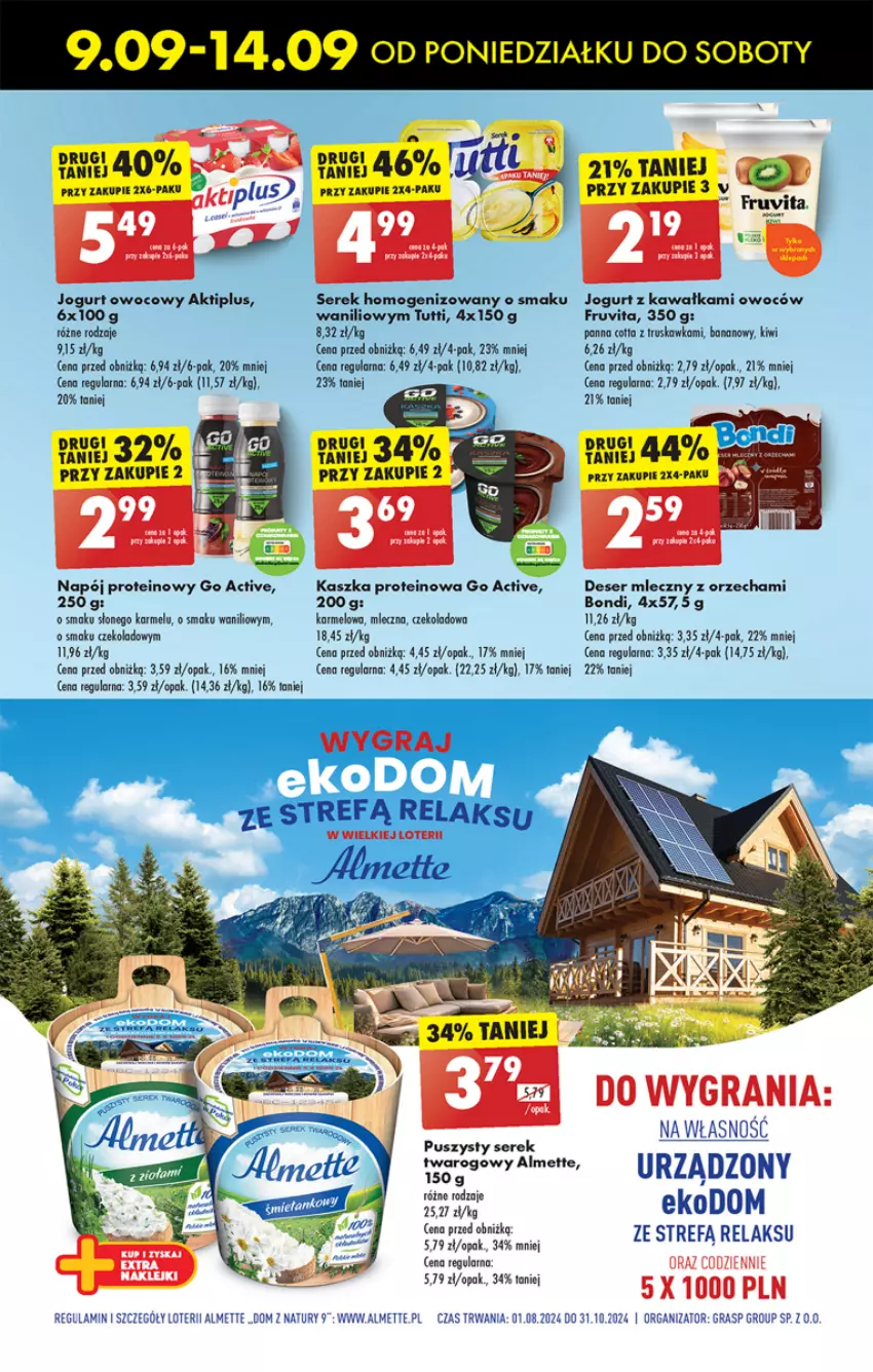 Gazetka promocyjna Biedronka - Od Poniedziałku - ważna 09.09 do 14.09.2024 - strona 41 - produkty: Aktiplus, Almette, Deser, Deser mleczny, Fa, Gra, Jogurt, Kawa, Kiwi, Napój, Ser, Serek, Serek homogenizowany