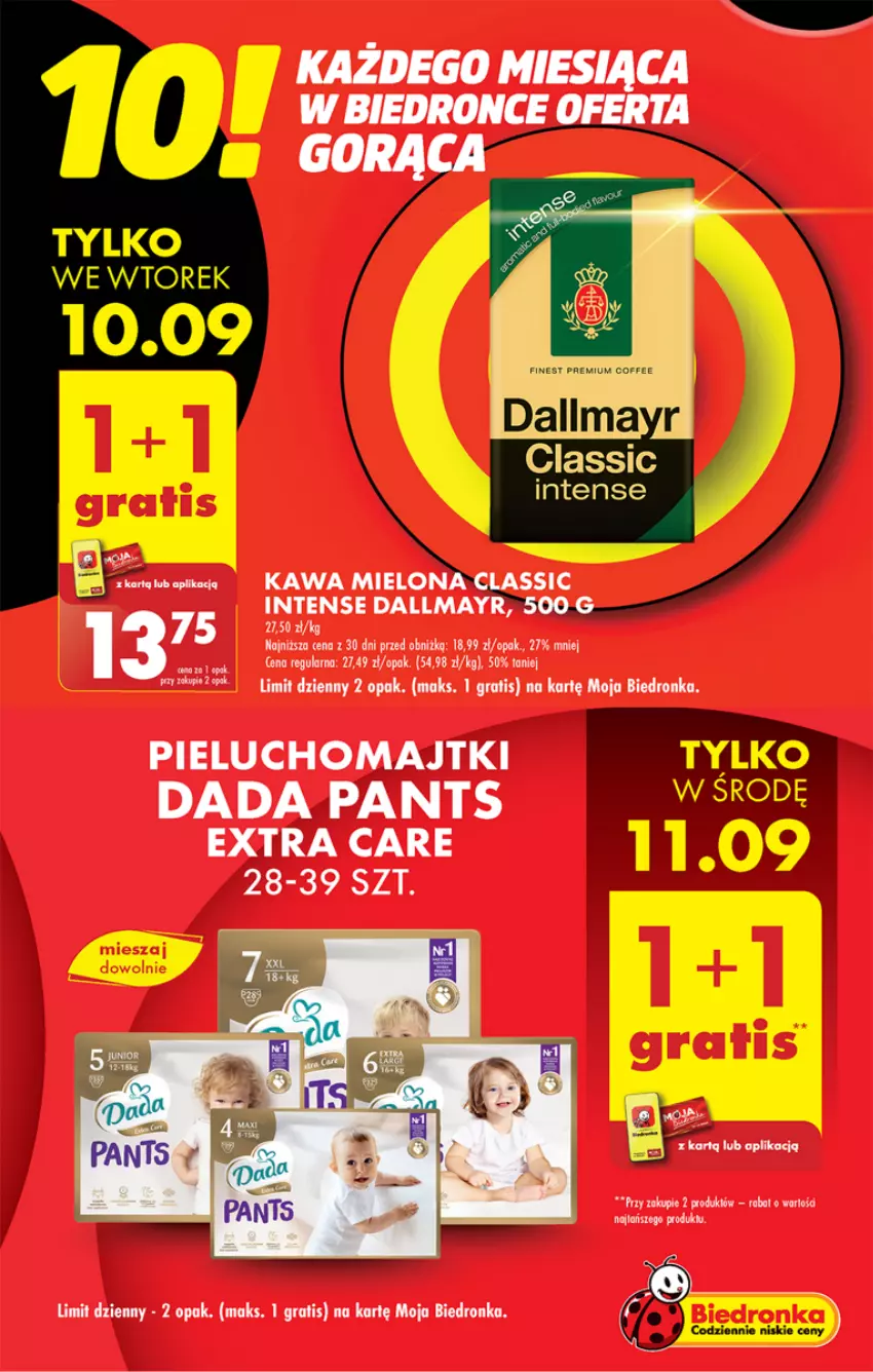 Gazetka promocyjna Biedronka - Od Poniedziałku - ważna 09.09 do 14.09.2024 - strona 5 - produkty: Dada, Dallmayr, Gra, Kawa, Kawa mielona, Majtki, Pieluchomajtki