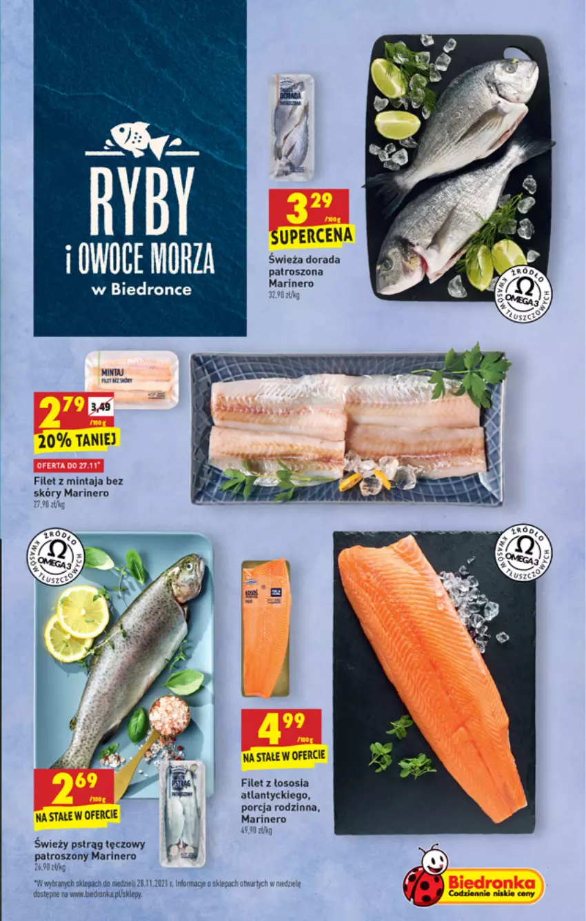 Gazetka promocyjna Biedronka - W tym tygodniu - ważna 25.11 do 01.12.2021 - strona 19 - produkty: Filet z mintaja, Mintaj, Por, Pstrąg, Sos