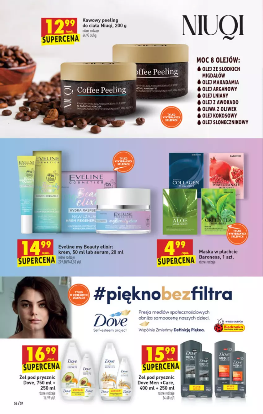 Gazetka promocyjna Biedronka - W tym tygodniu - ważna 25.11 do 01.12.2021 - strona 56 - produkty: Dove, Dzieci, Eveline, Fa, Kokos, Niuqi, Olej, Olej arganowy, Olej kokosowy, Olej słonecznikowy, Peeling, Rum, Ser, Serum