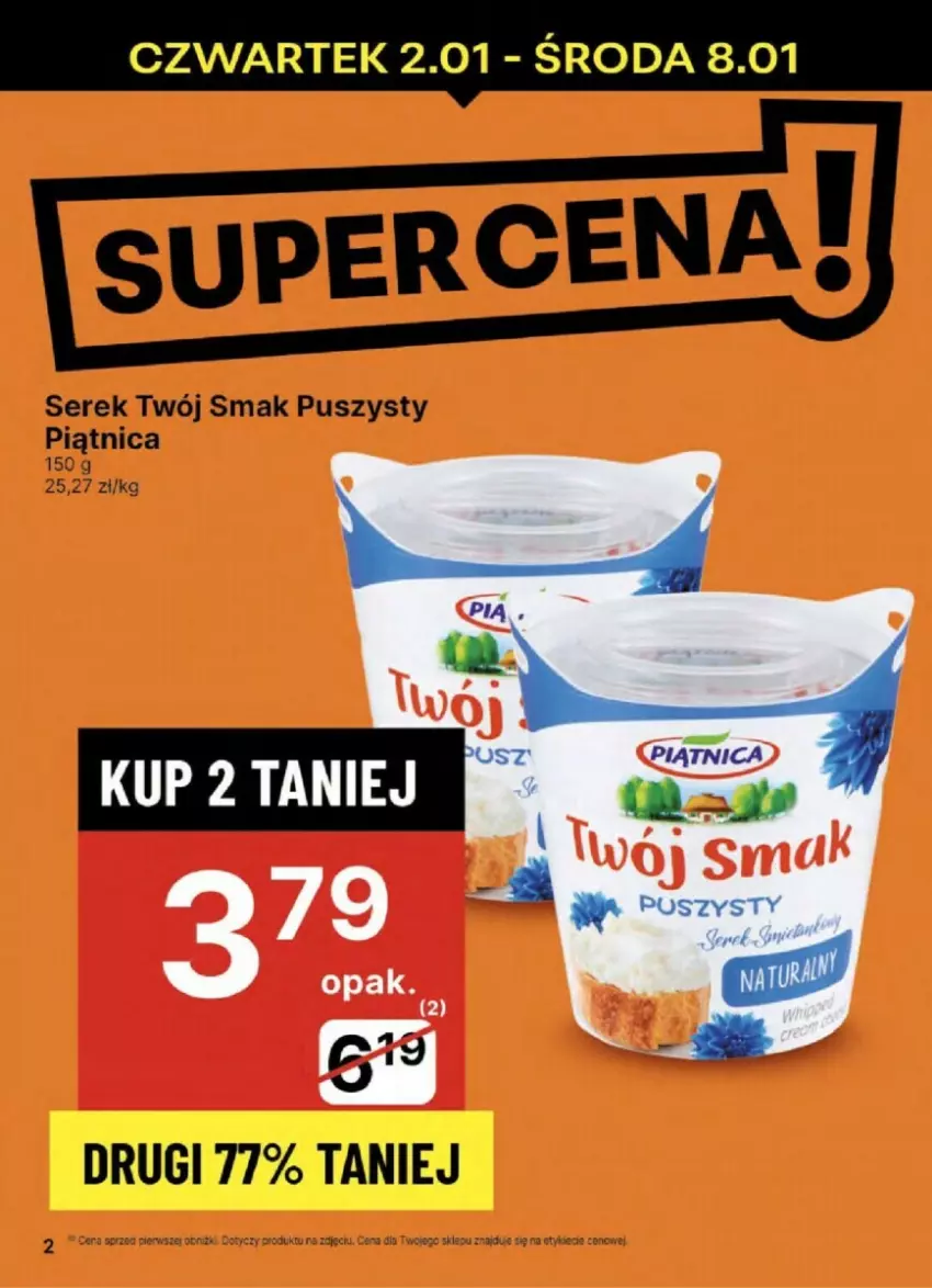 Gazetka promocyjna Delikatesy Centrum - ważna 02.01 do 08.01.2025 - strona 12 - produkty: Piątnica, Ser, Serek, Twój Smak